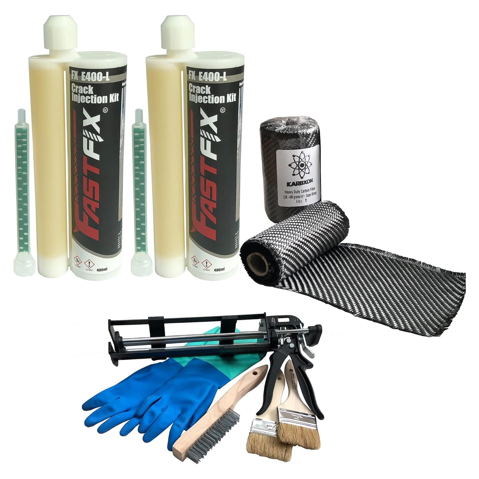 Kit de Reparación de Concreto KARBXON - Fibra de Carbono y Epóxico