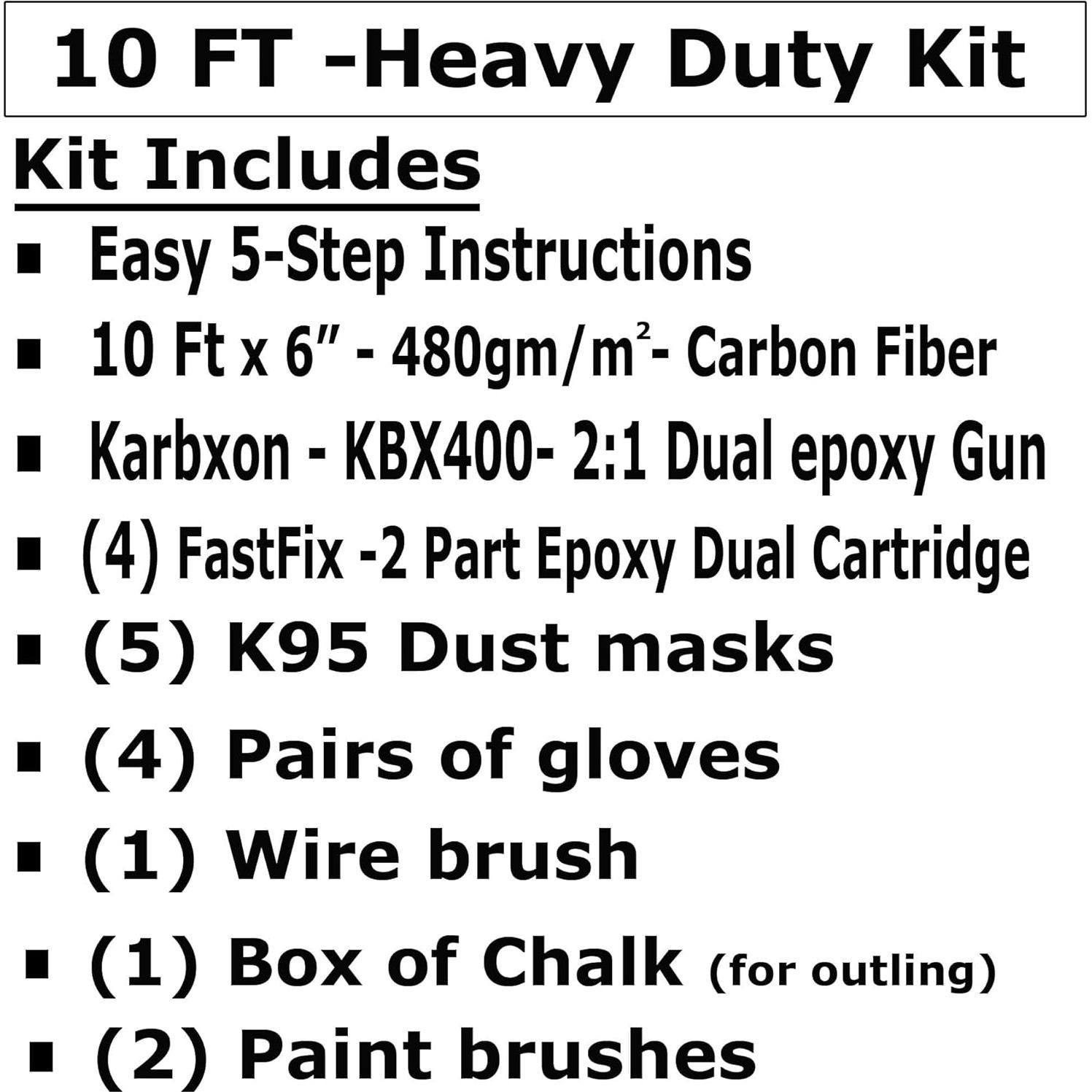 Kit de Reparación de Concreto KARBXON - Fibra de Carbono y Epóxico
