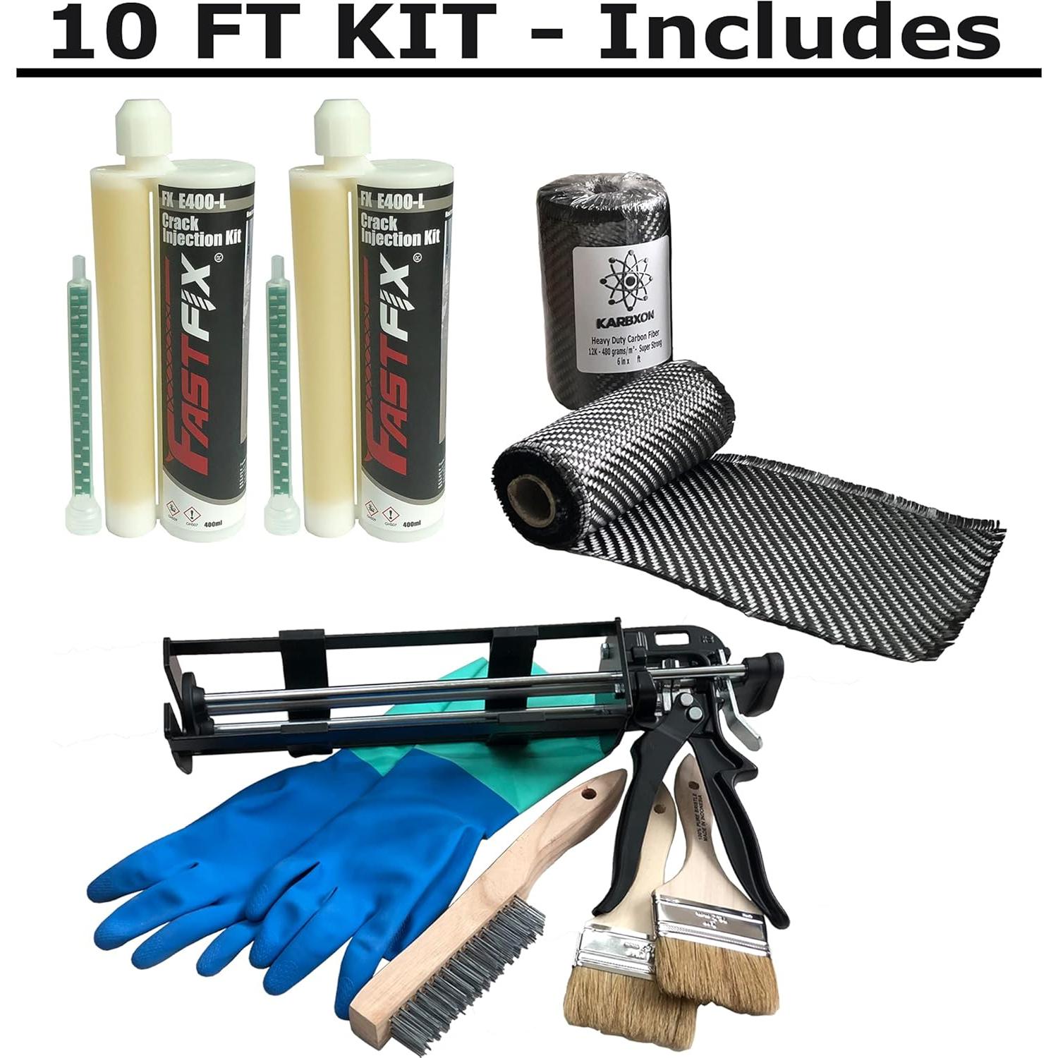 Kit de Reparación de Concreto KARBXON - Fibra de Carbono y Epóxico