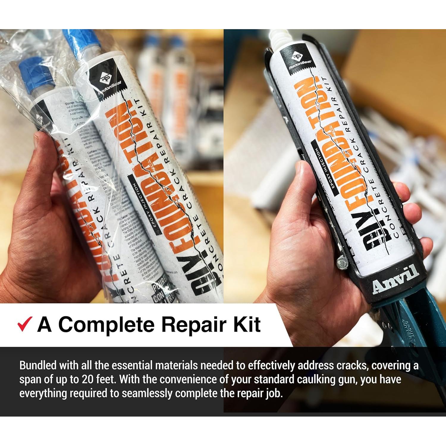 Kit de Reparación de Grietas Epoxi RadonSeal 6,1 m Estructural