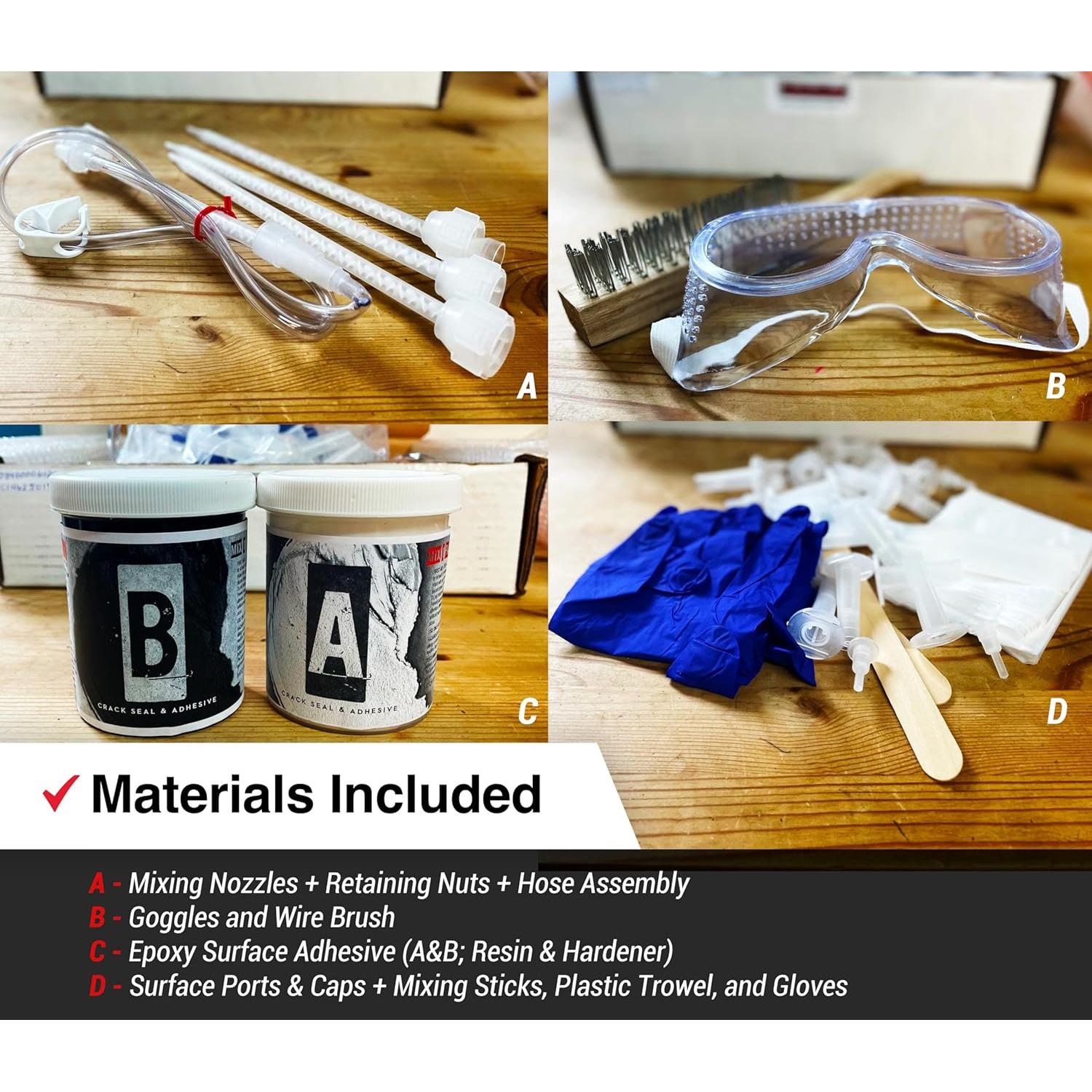 Kit de Reparación de Grietas Epoxi RadonSeal 6,1 m Estructural