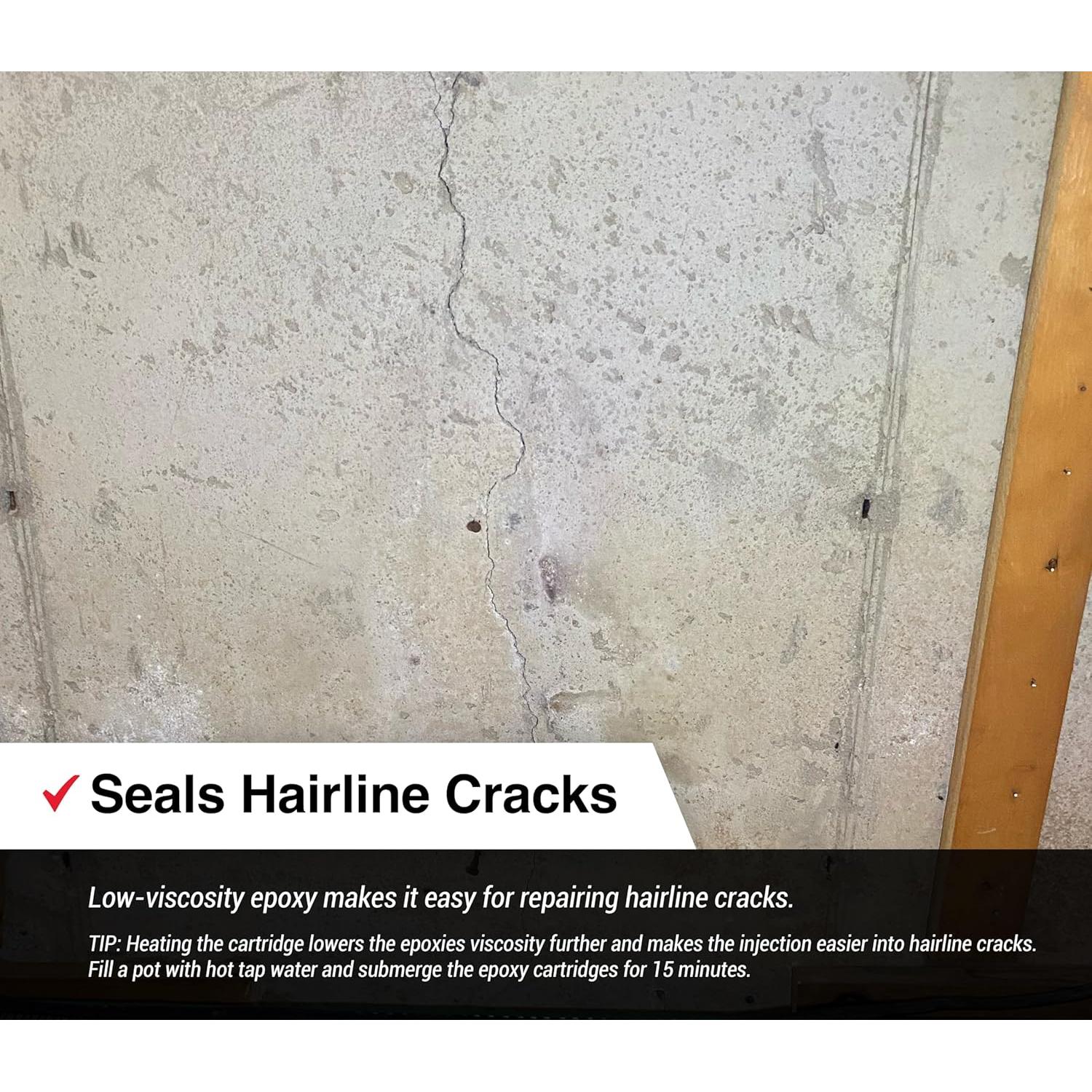 Kit de Reparación de Grietas Epoxi RadonSeal 6,1 m Estructural
