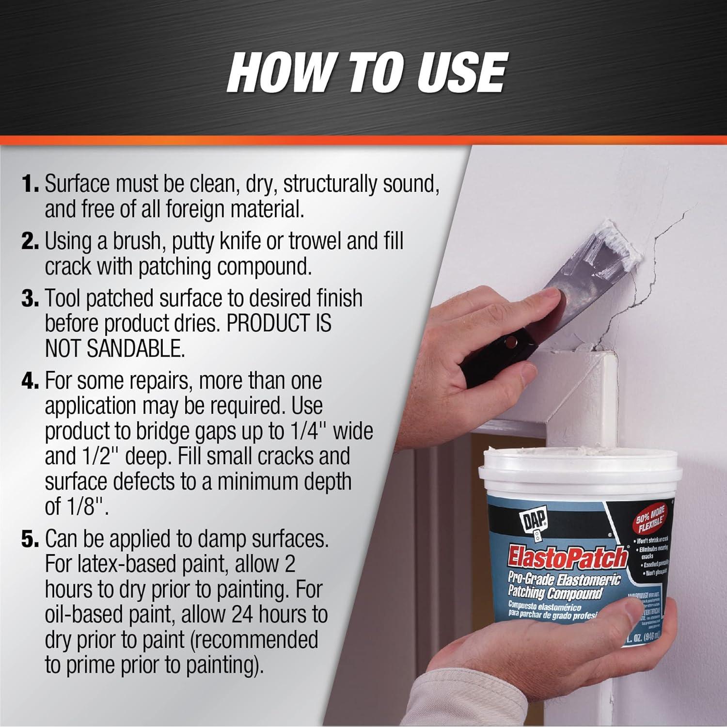 DAP 12278 ElastoPatch 0.95L Compuesto de Parcheo Blanco