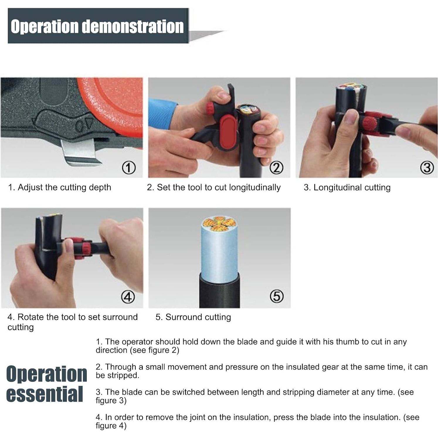Destripador de Cable Hilitand HS250 Ajustable 5mm para Pelar