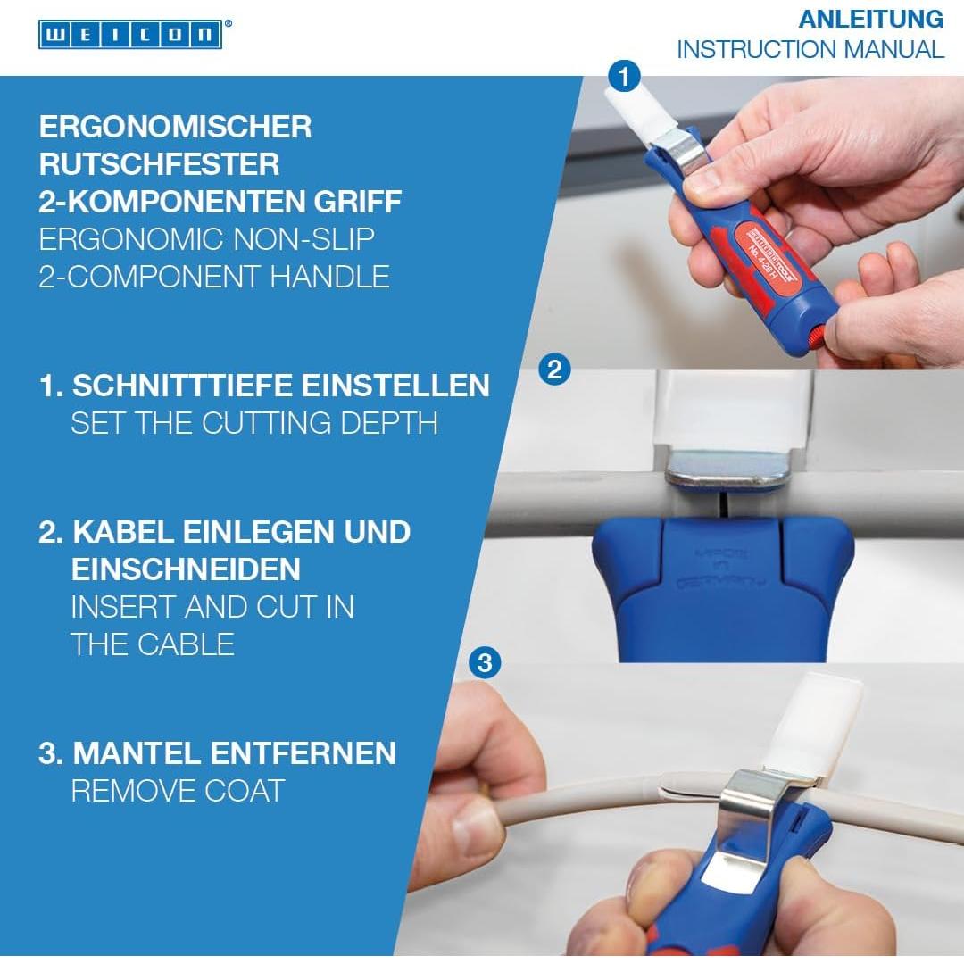 Desforrador de Cables WEICON No. 4-28 H - Ajustable 4-28 mm