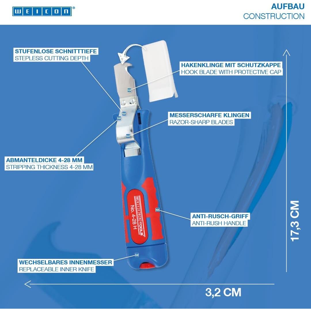 Desforrador de Cables WEICON No. 4-28 H - Ajustable 4-28 mm