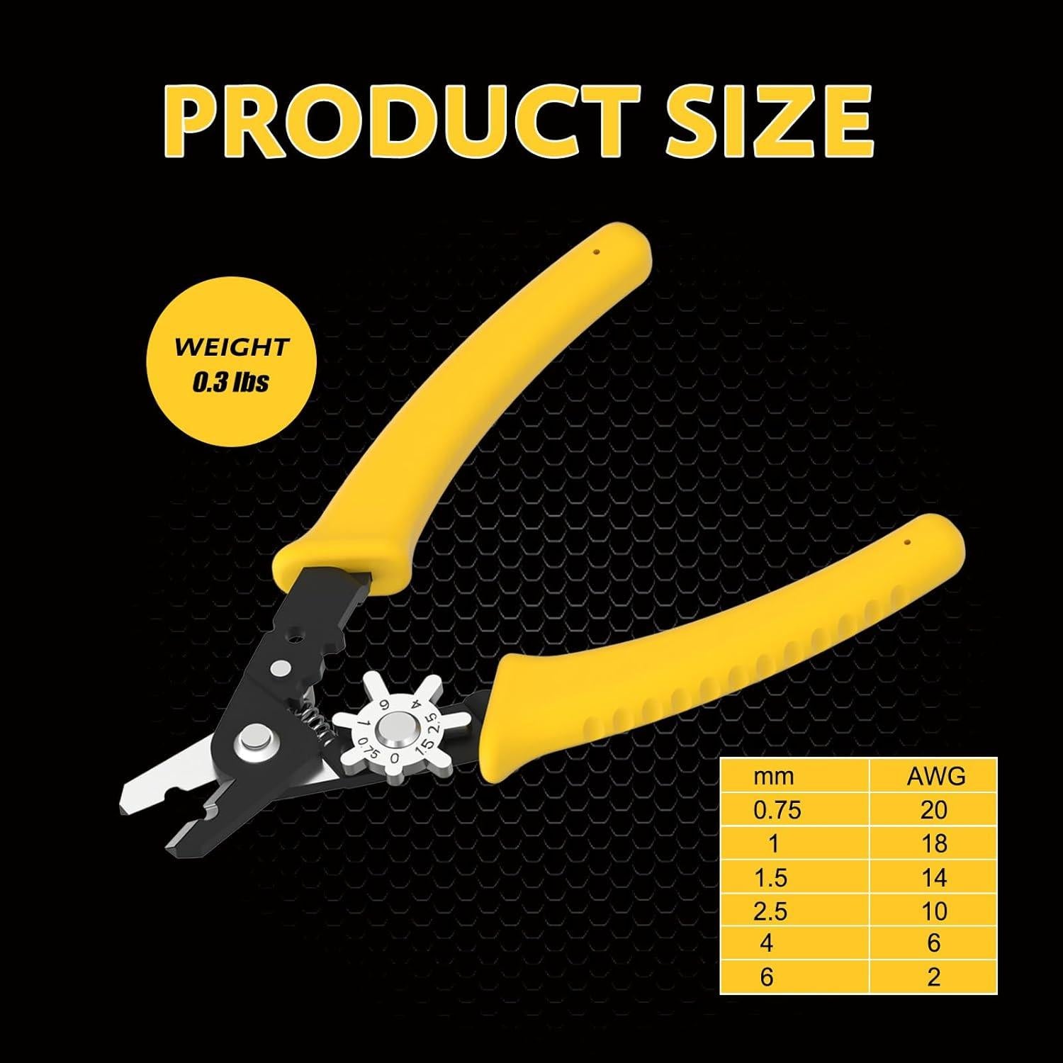 Pelacables Ajustable PolarPulse 2-20 AWG Acero Amarillo