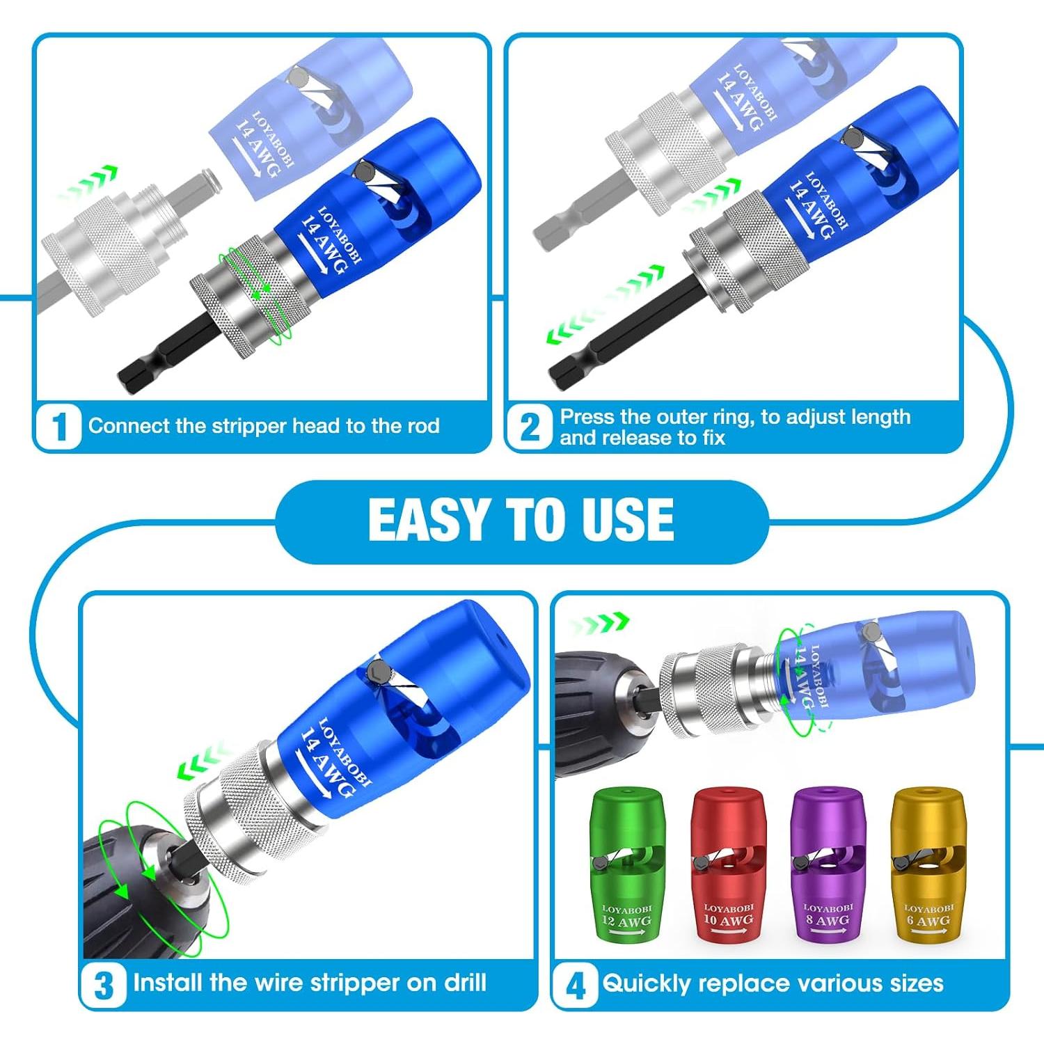 Herramienta Desforradora y Retorcedora LOYABOBI 13pcs 6-14 AWG