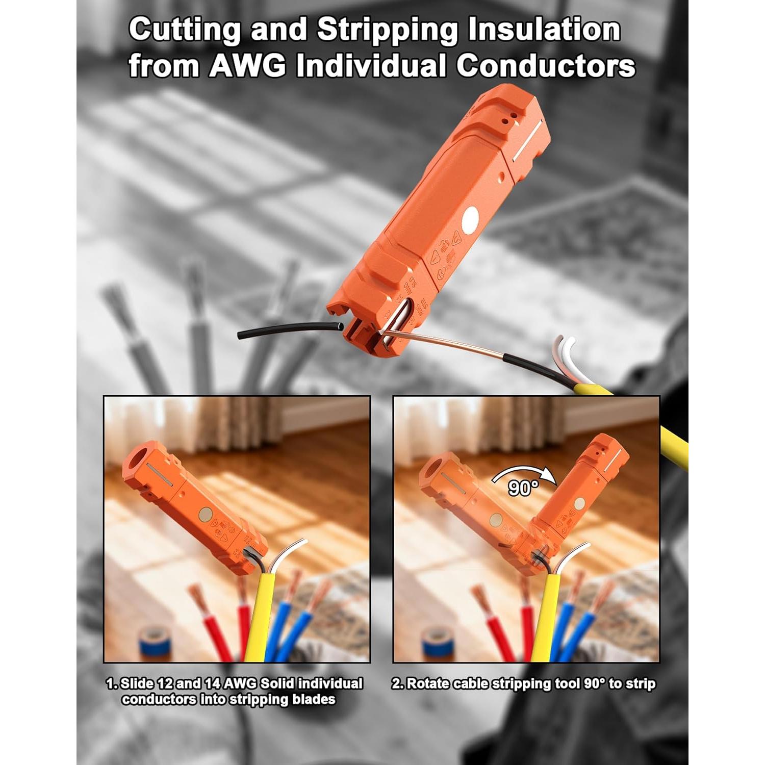 Desforrador de Cables Xiaoqiong 12-14 AWG Naranja Portátil