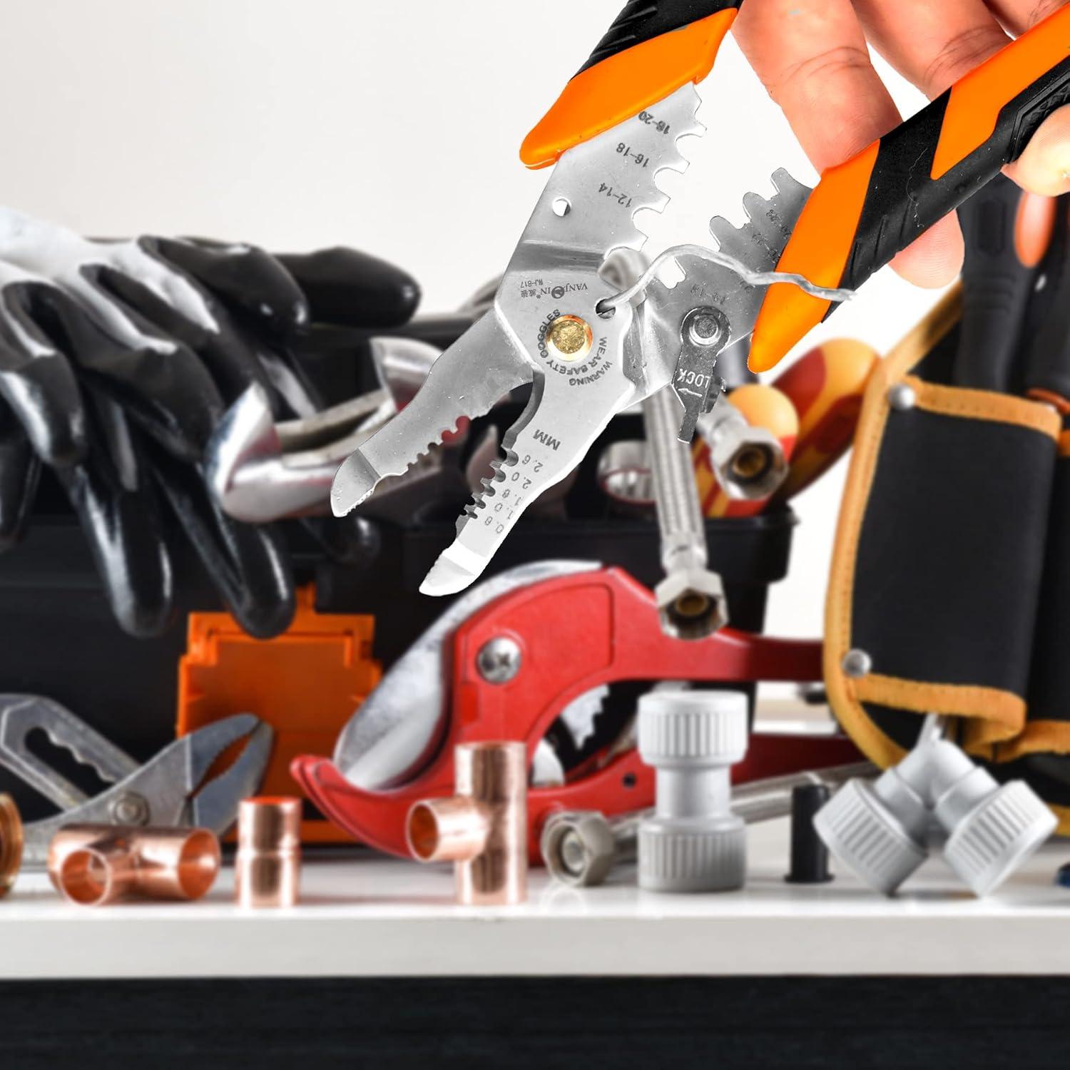 Pelacables y Crimpadora VANJOIN 18.7 cm para AWG 10-22