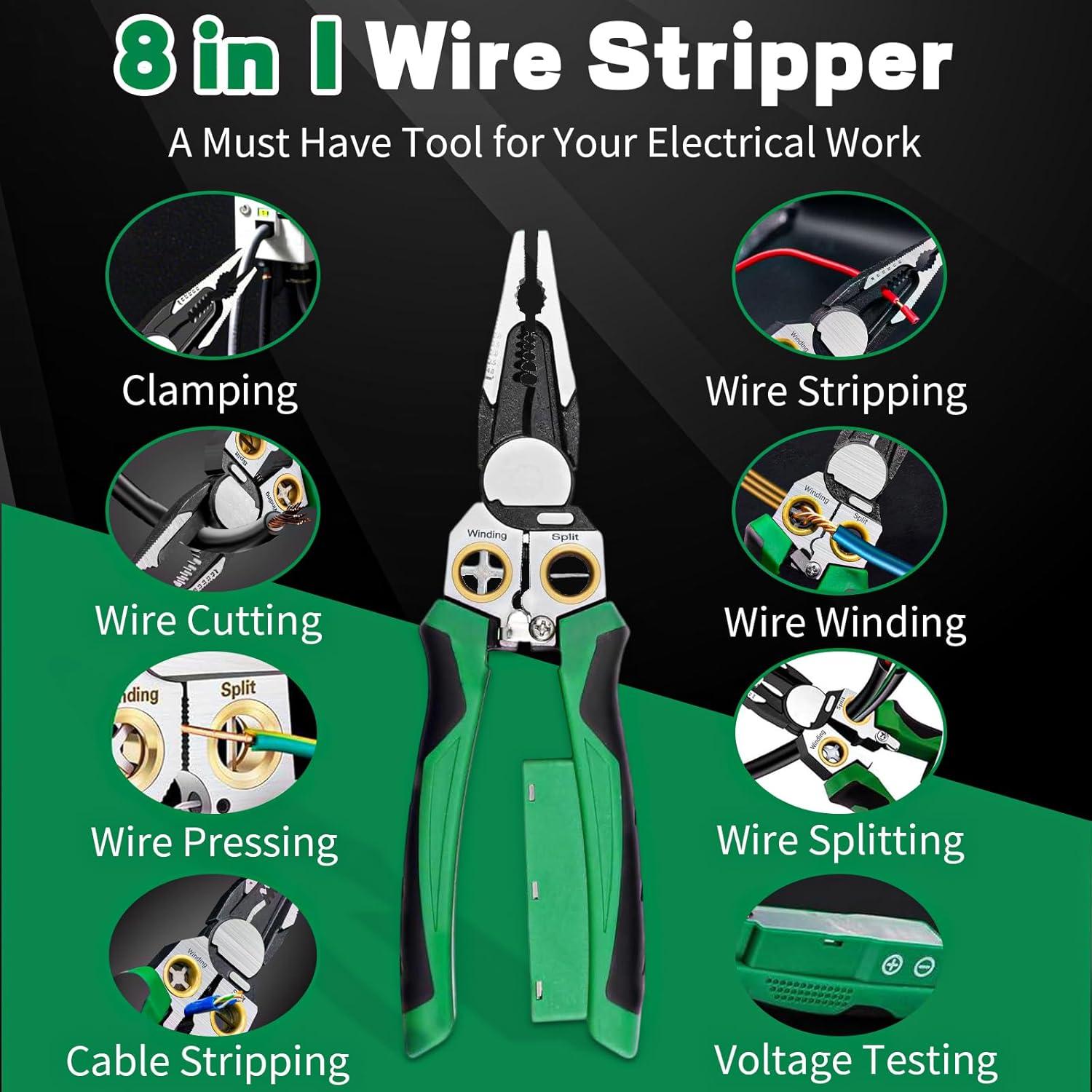 Destripador de Cables 8 en 1 JUSTHERE con Probador de Voltaje