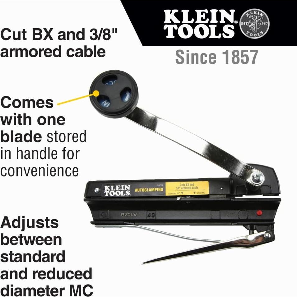 Cortador de Cable Blindado Klein Tools 53725 - Corta 9.5 mm