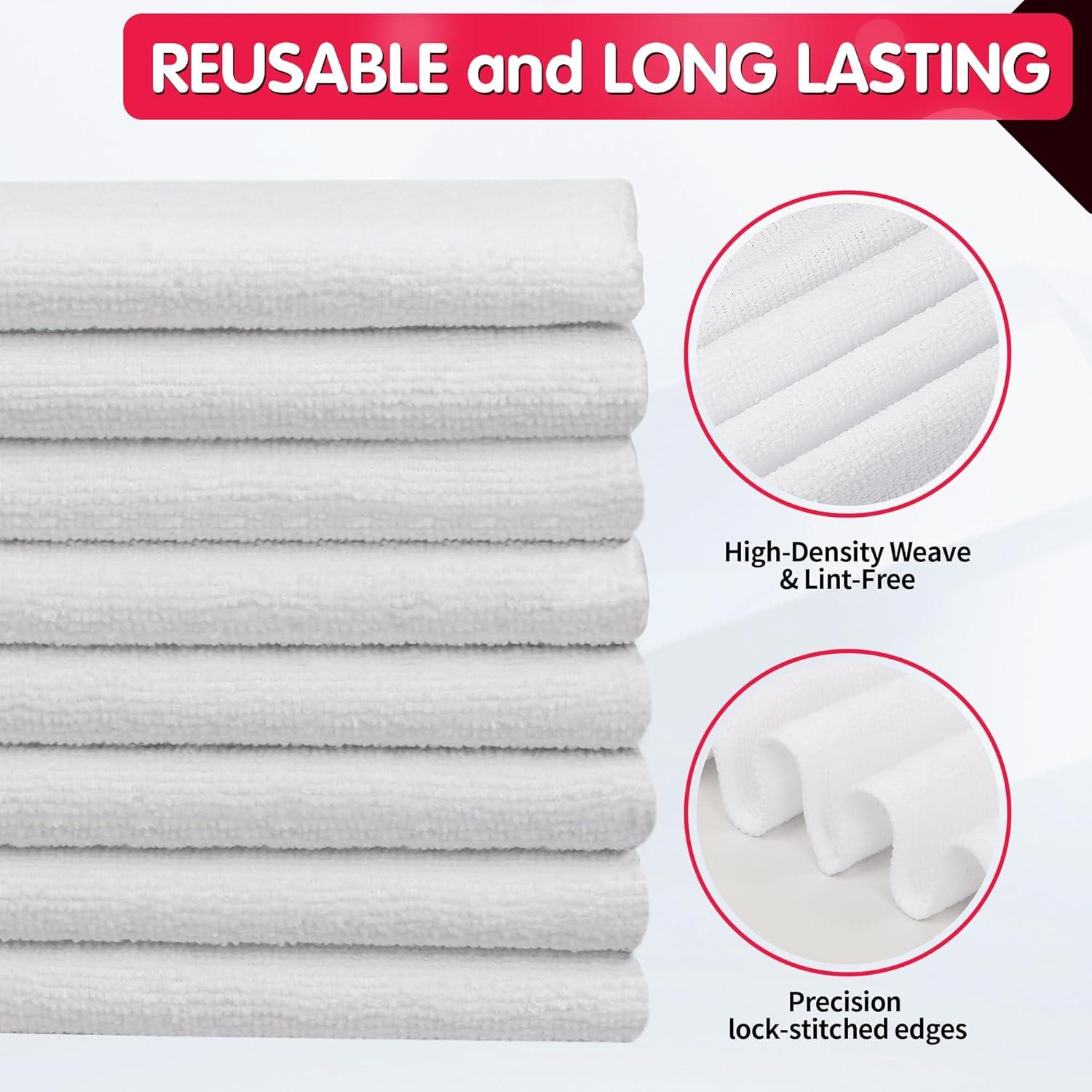 Paquete de 8 Paños de Microfibra FIXSMITH 40.64x30.48cm Blanco