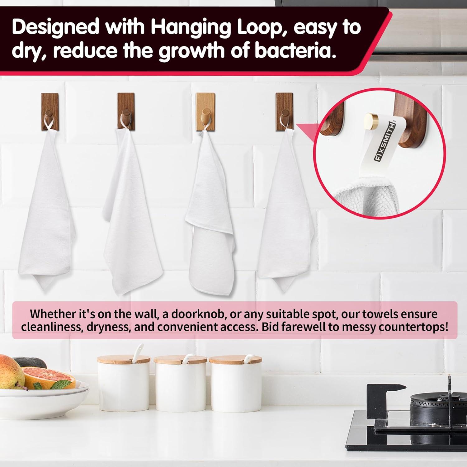 Paquete de 8 Paños de Microfibra FIXSMITH 40.64x30.48cm Blanco