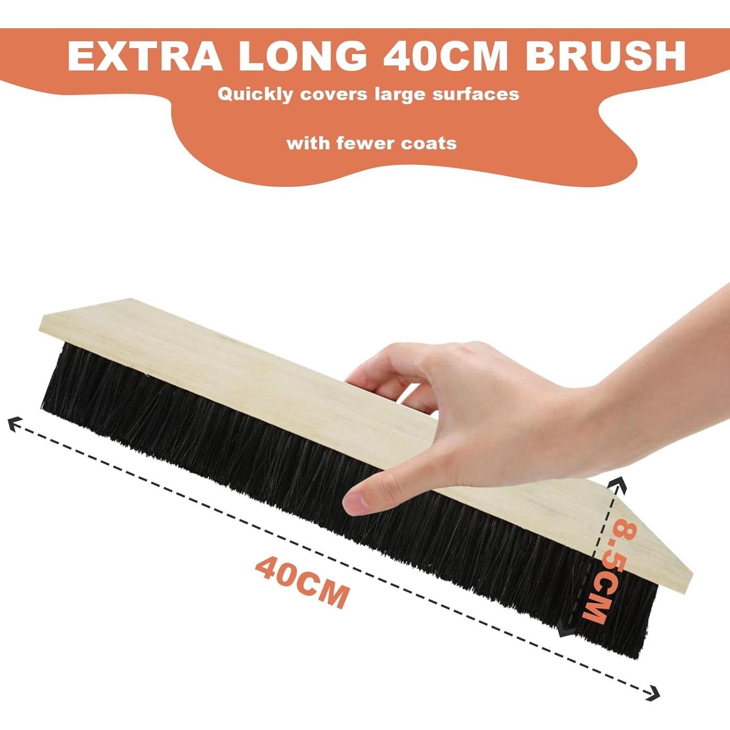 Brocha Grande de Pintura BSMstone 40cm Cerdas Nylon Negra