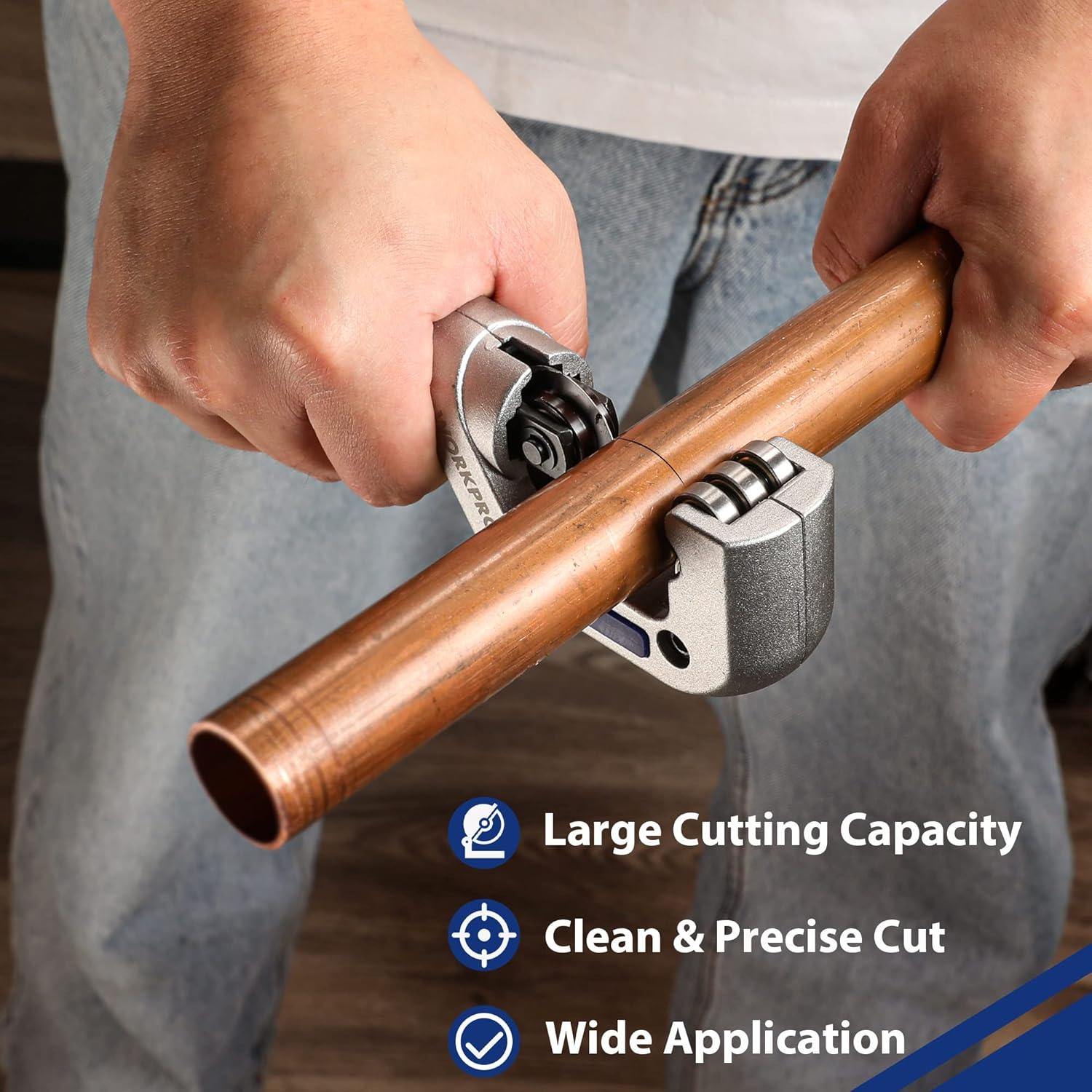 WORKPRO Juego de Cortadores de Tubos 3 Piezas 1/8"-1-1/4"