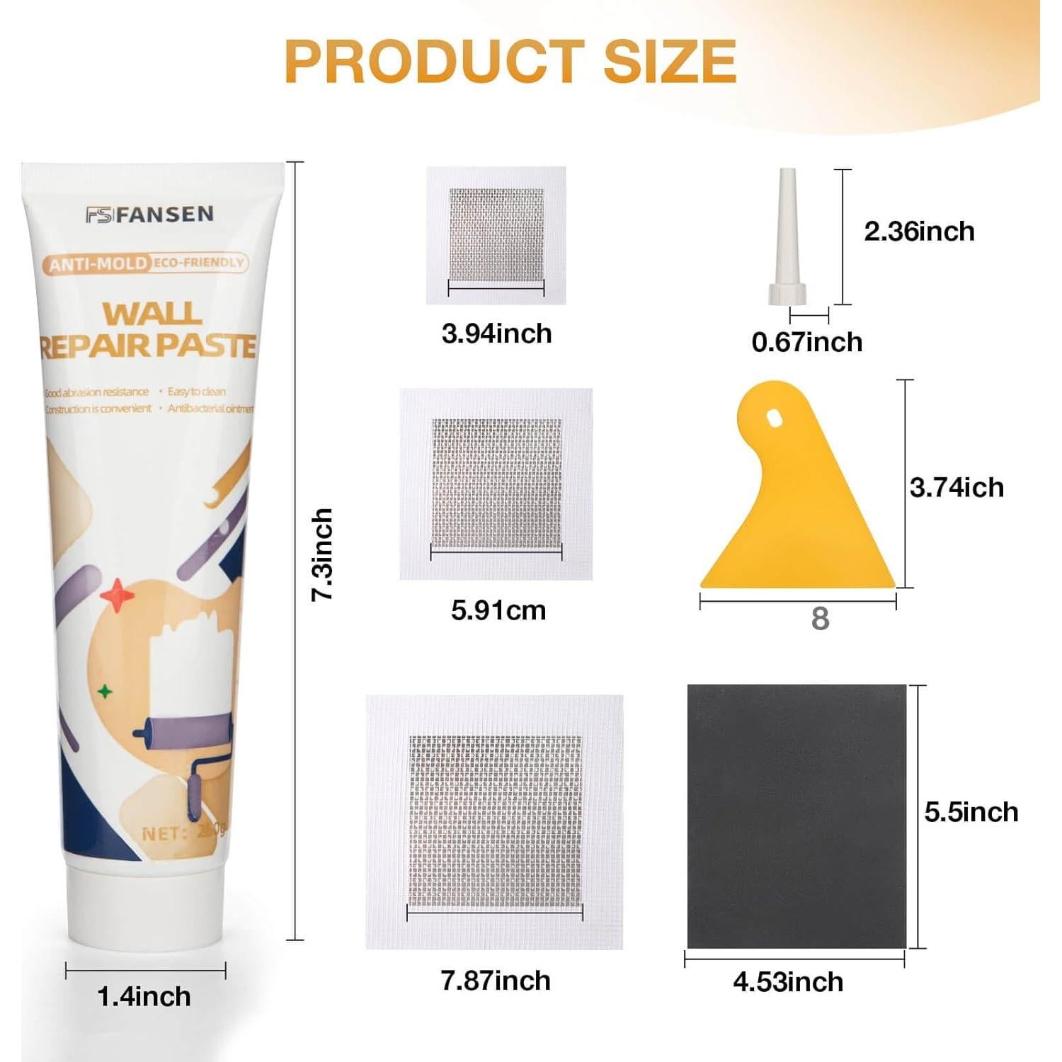 Kit de Reparación de Drywall Pshopping - 12 Piezas para Agujeros y Grietas