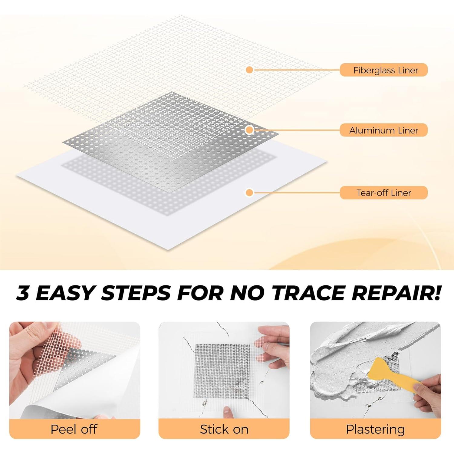 Kit de Parche de Drywall HKING - 20 Piezas, Secado Rápido