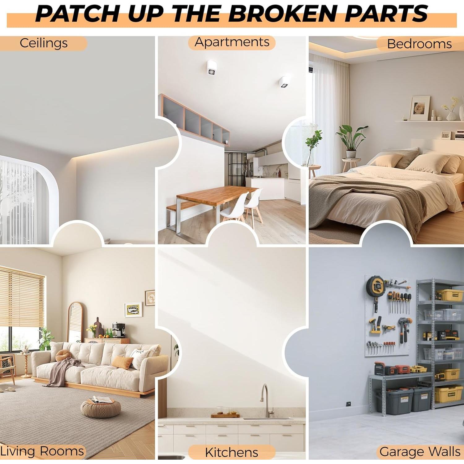 Kit de Parche de Drywall HKING - 20 Piezas, Secado Rápido