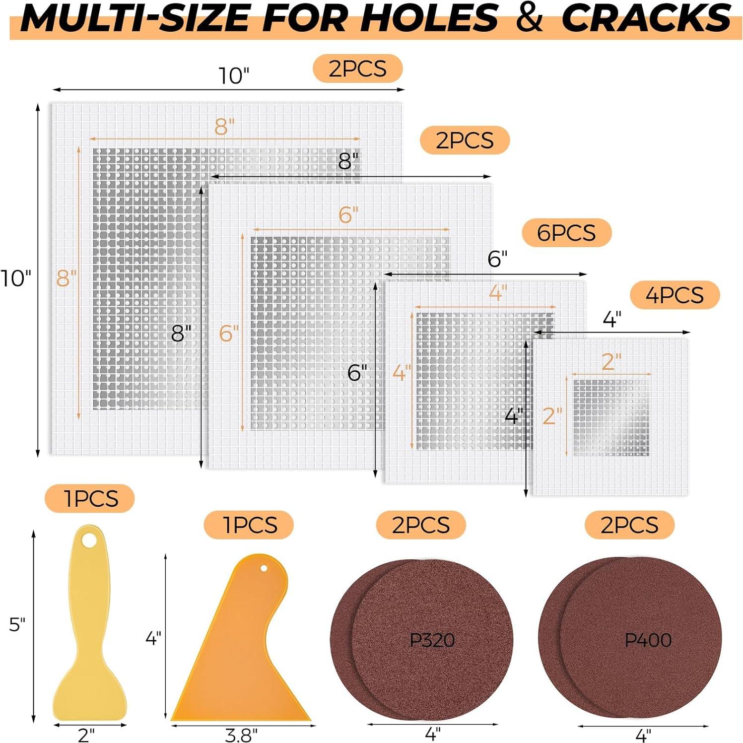 Kit de Parche de Drywall HKING - 20 Piezas, Secado Rápido