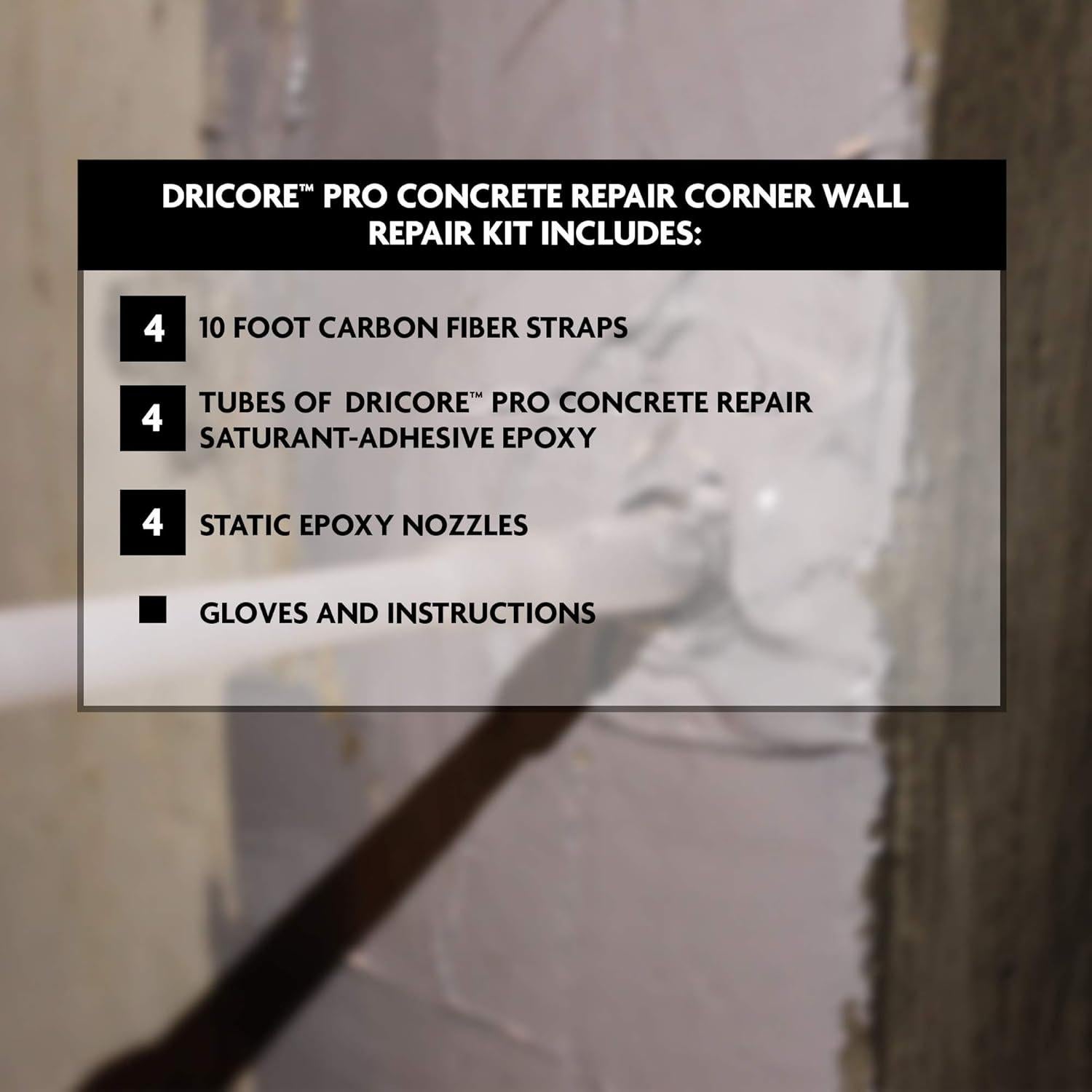 Kit de Reparación de Esquinas de Concreto DRICORE PRO 3.05 m