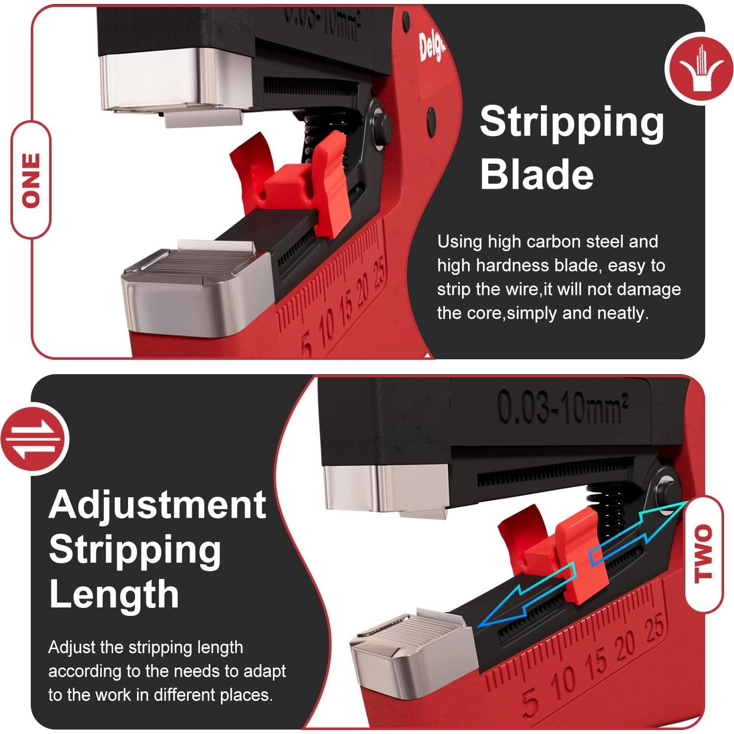 Pelacables Automático Delgada D-3 7-32 AWG Ergonómico