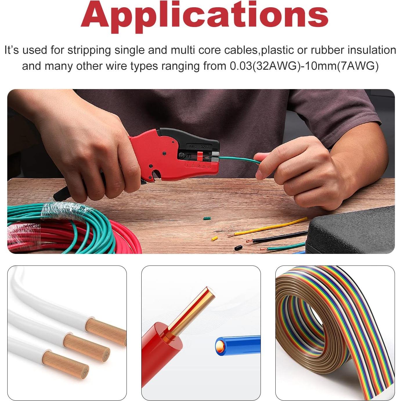 Pelacables Automático Delgada D-3 7-32 AWG Ergonómico