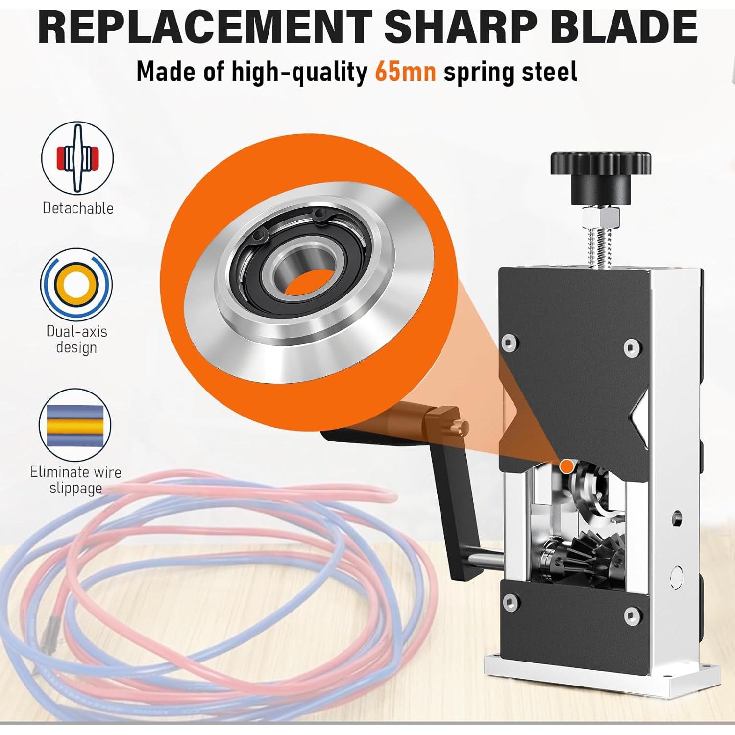 Destripador de Cables WEWEAL 0.06-1.18" Manual y Taladro