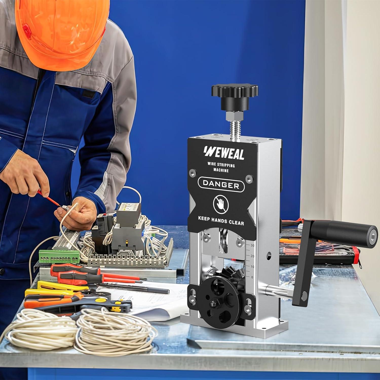 Destripador de Cables WEWEAL 0.06-1.18" Manual y Taladro