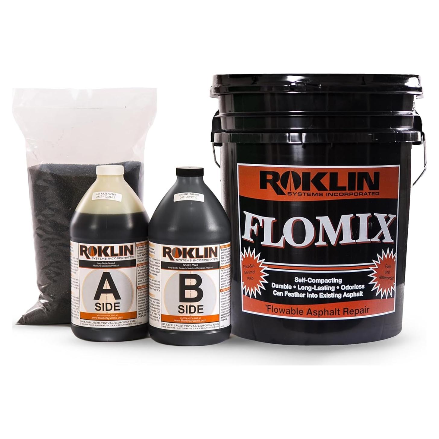 Reparación de Asfalto FloMix Roklin 19 Litros - Sellador Rápido