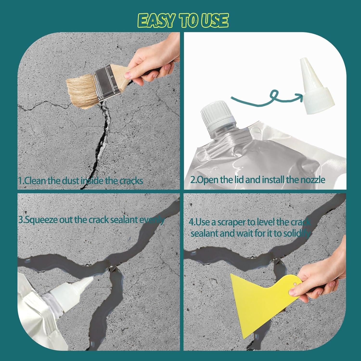 Sellador Impermeable Relleno de Grietas Concreto 1.5Kg Qiveaory