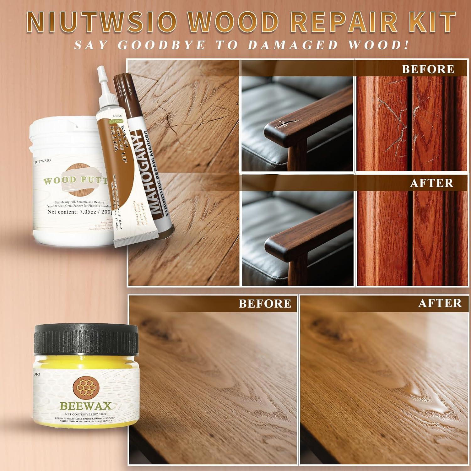 Kit de Reparación de Madera NIUTWSIO - 34 Piezas, 12 Colores