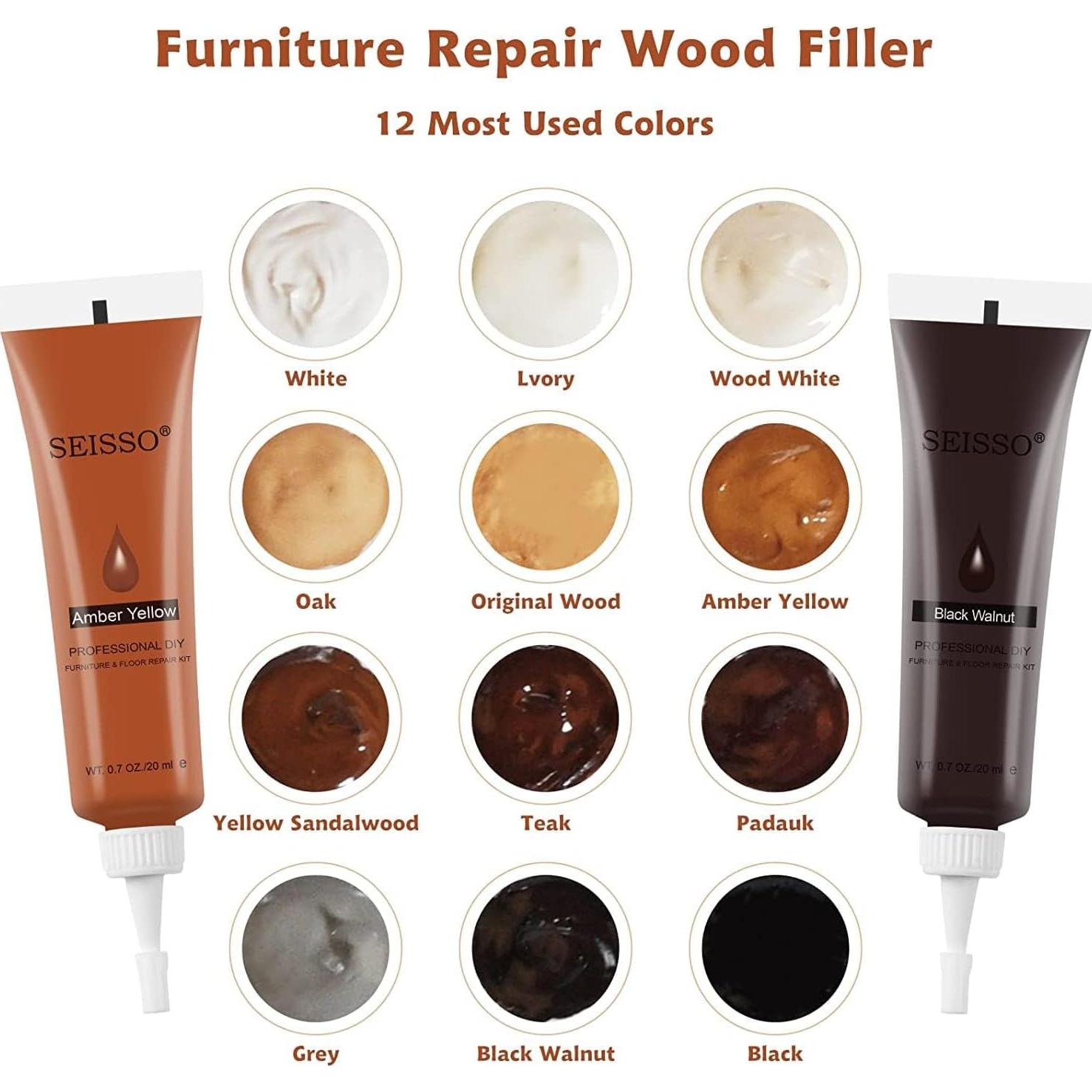 Kit de Reparación de Madera SEISSO 12 Colores para Muebles