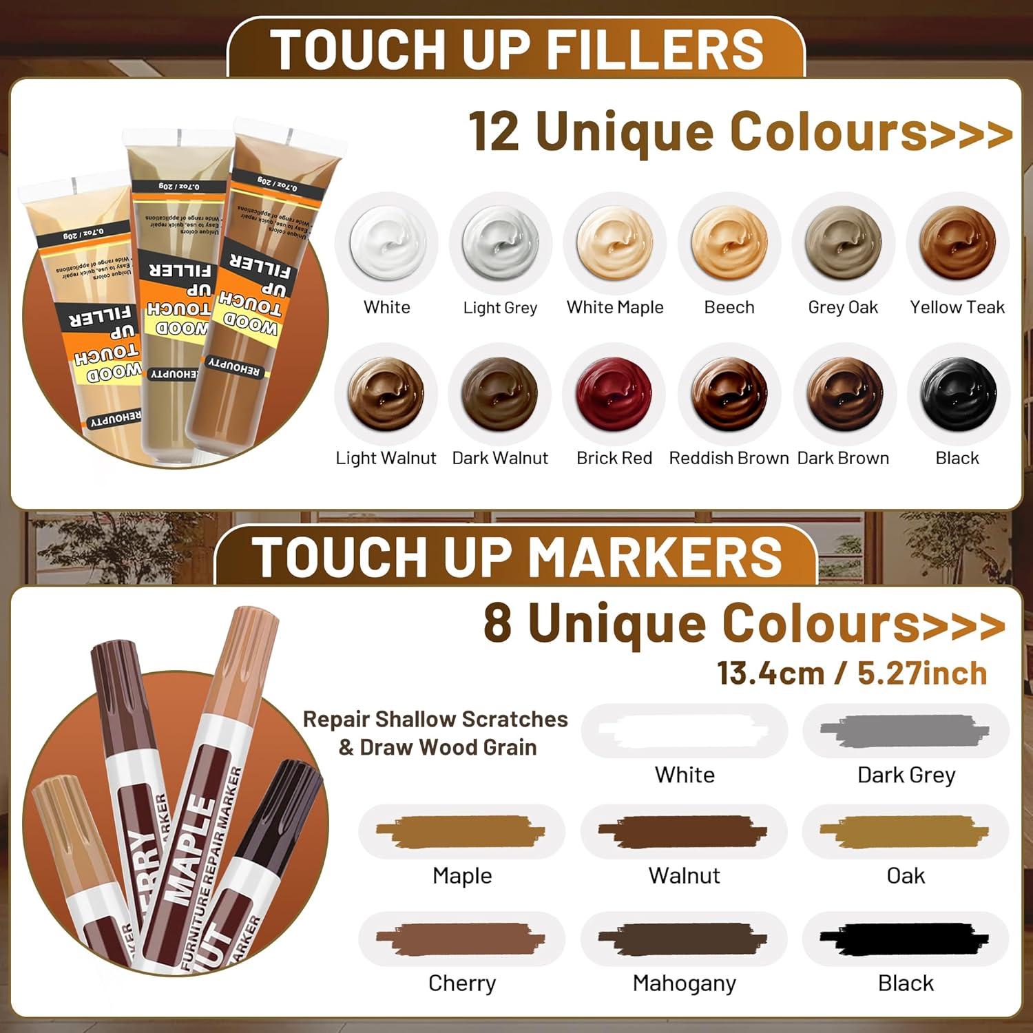 Kit de Reparación de Madera Hangzhou - 12 Colores Relleno