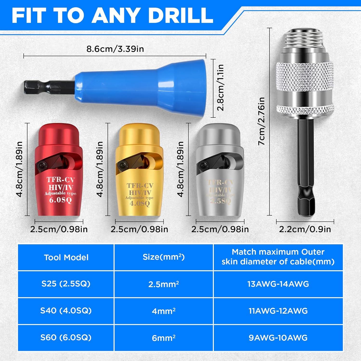 Herramienta Desforradora y Retorcedora ECWatts para Taladro