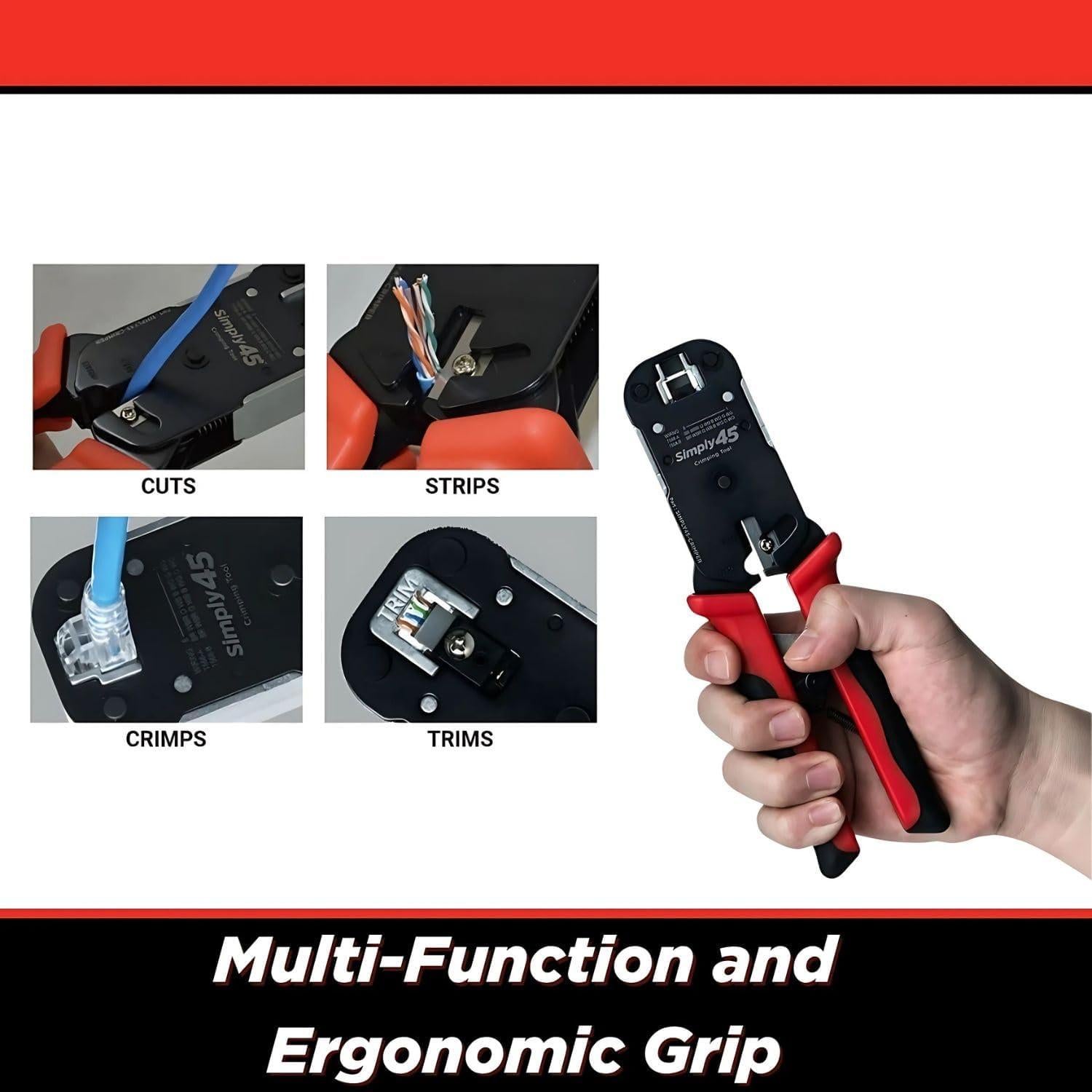 Herramienta de Crimpado RJ45 Simply45 S45-C100 con Cortador