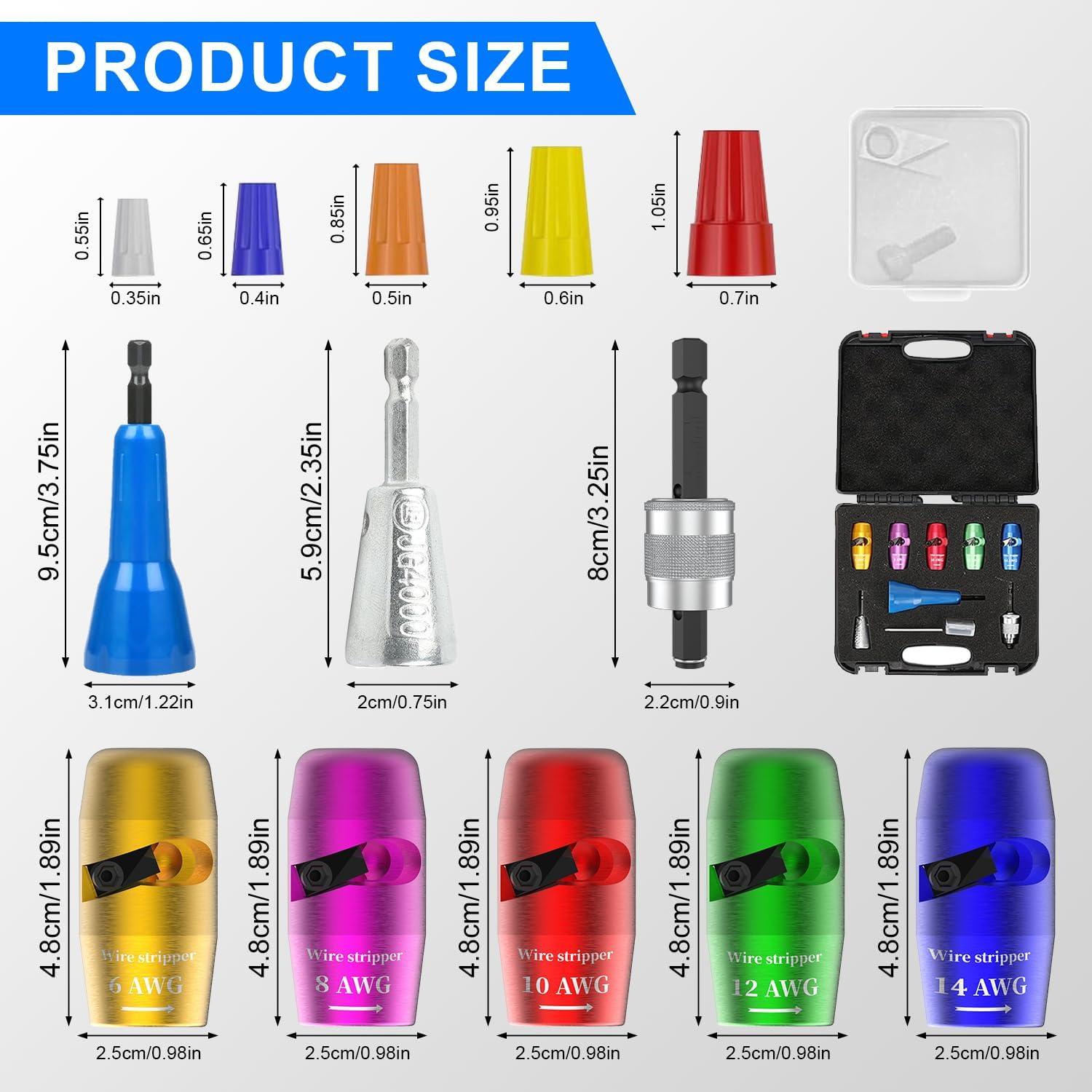 Kit de Pelacables 9 en 1 KervGia para Taladro - Calibre 6 a 14