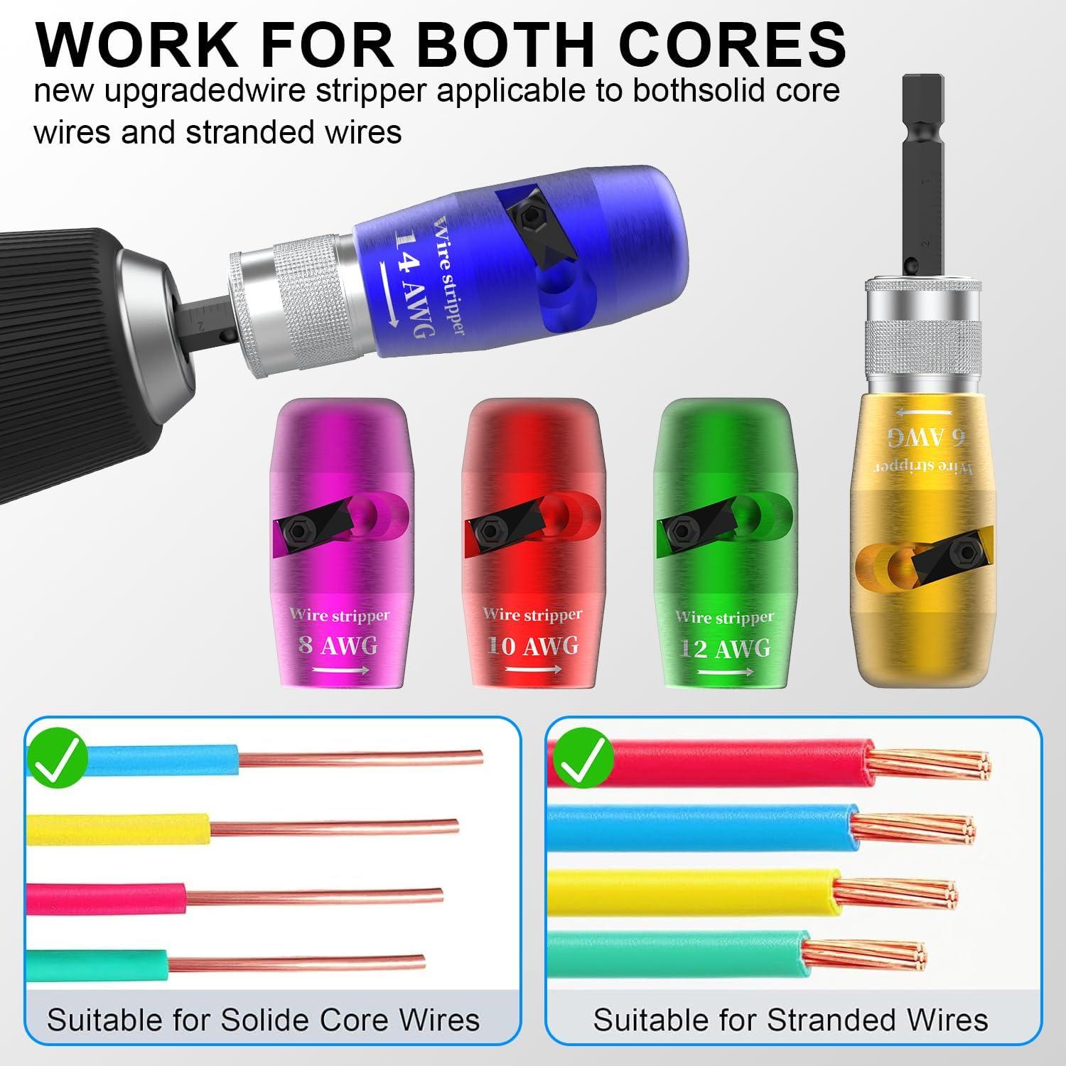 Kit de Pelacables 9 en 1 KervGia para Taladro - Calibre 6 a 14