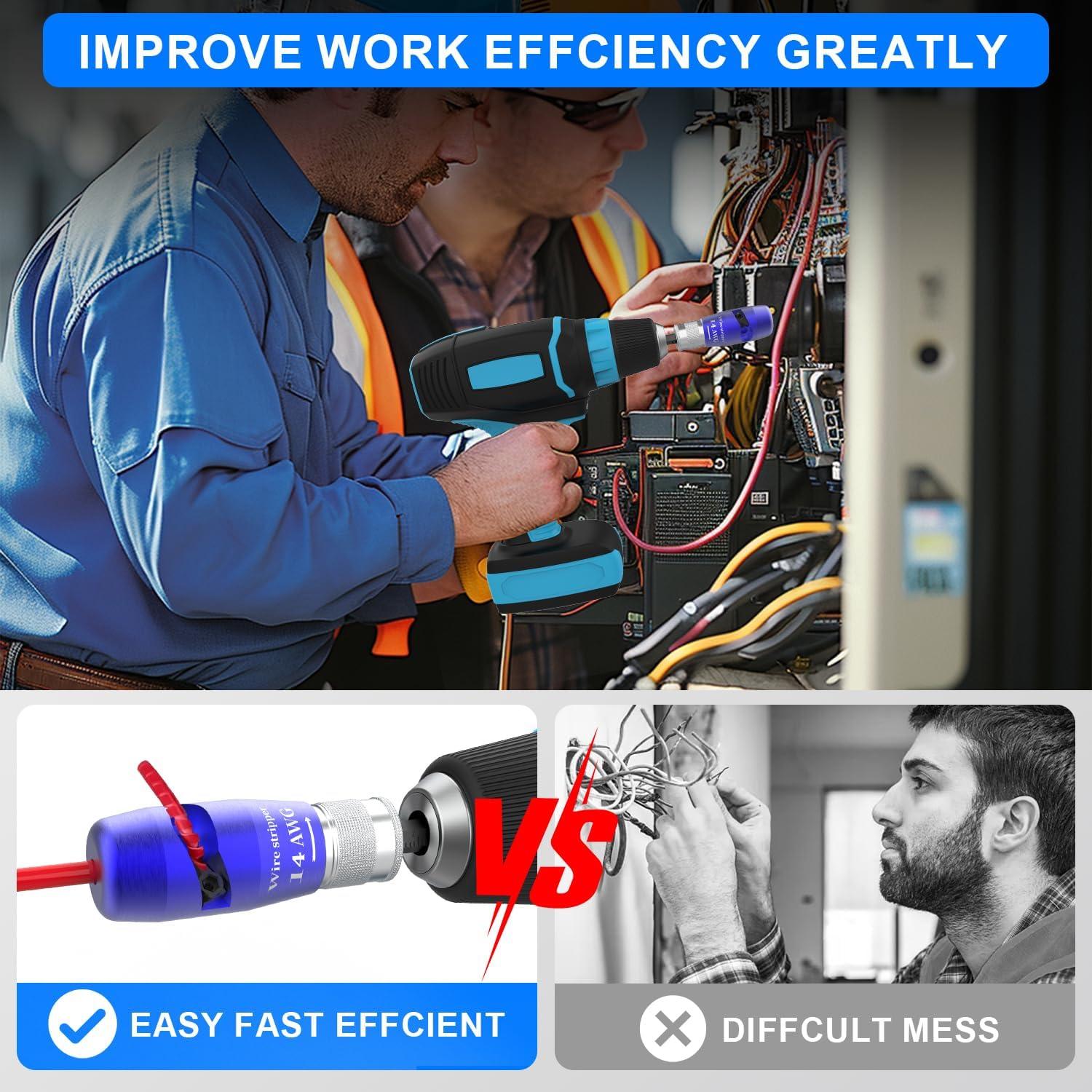 Kit de Pelacables 9 en 1 KervGia para Taladro - Calibre 6 a 14