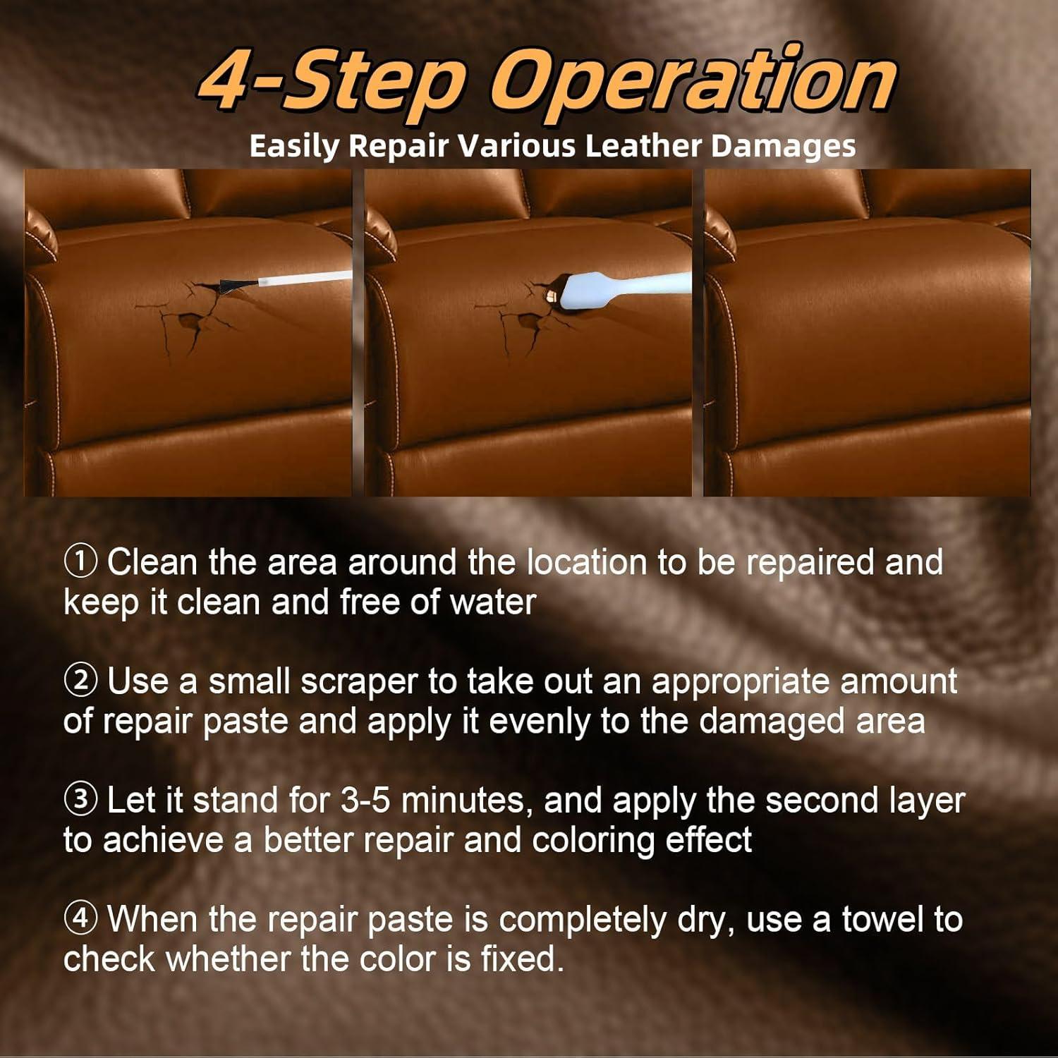 Kit de Reparación de Cuero Jughozu - Marrón, 130g, 11.8x10.9cm