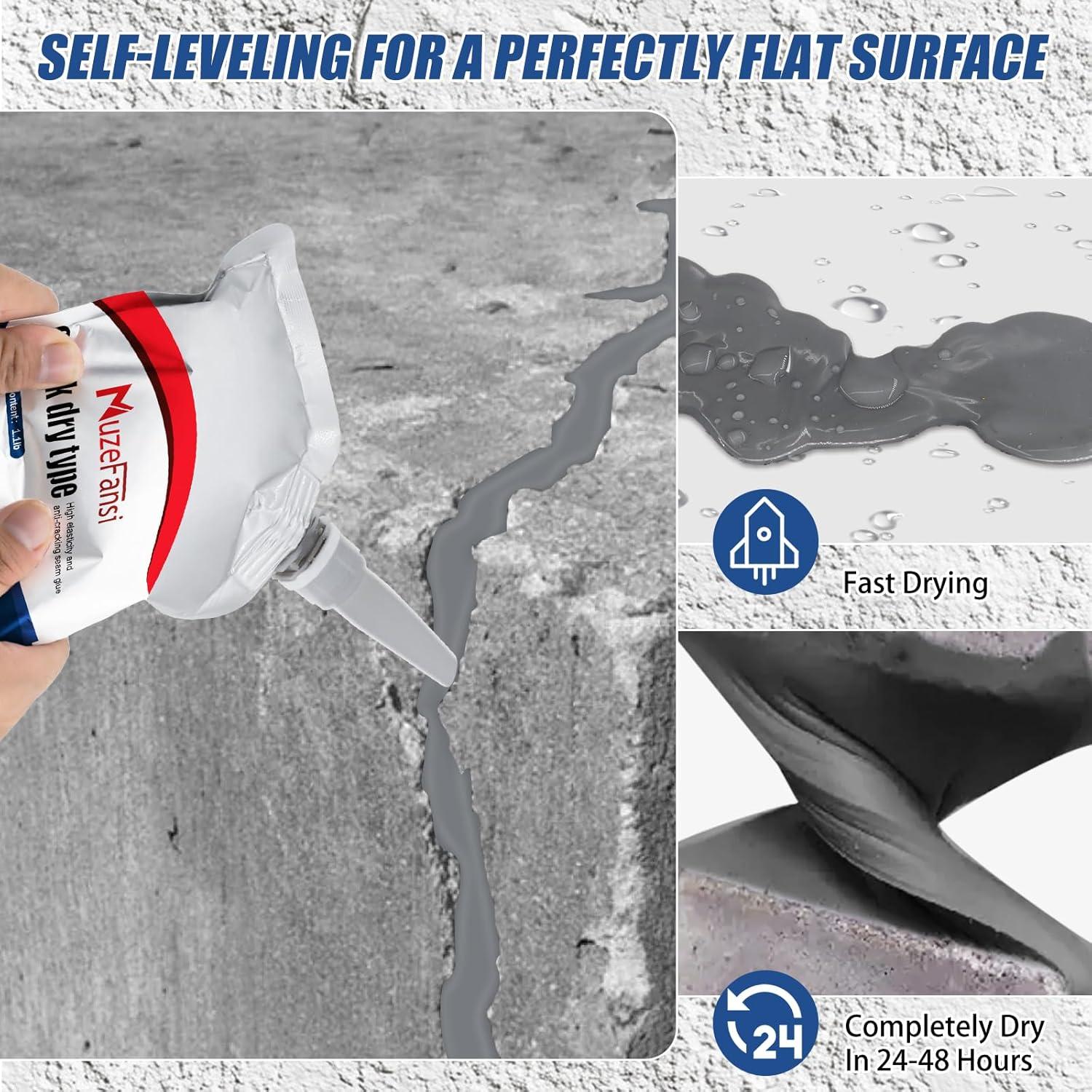 Sellador de Grietas de Concreto MuzeFansi - 5 Piezas, 2.5 kg