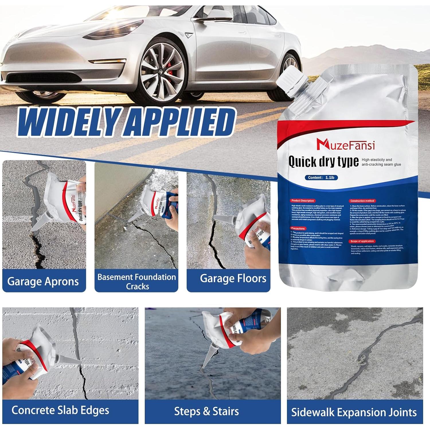 Sellador de Grietas de Concreto MuzeFansi - 5 Piezas, 2.5 kg