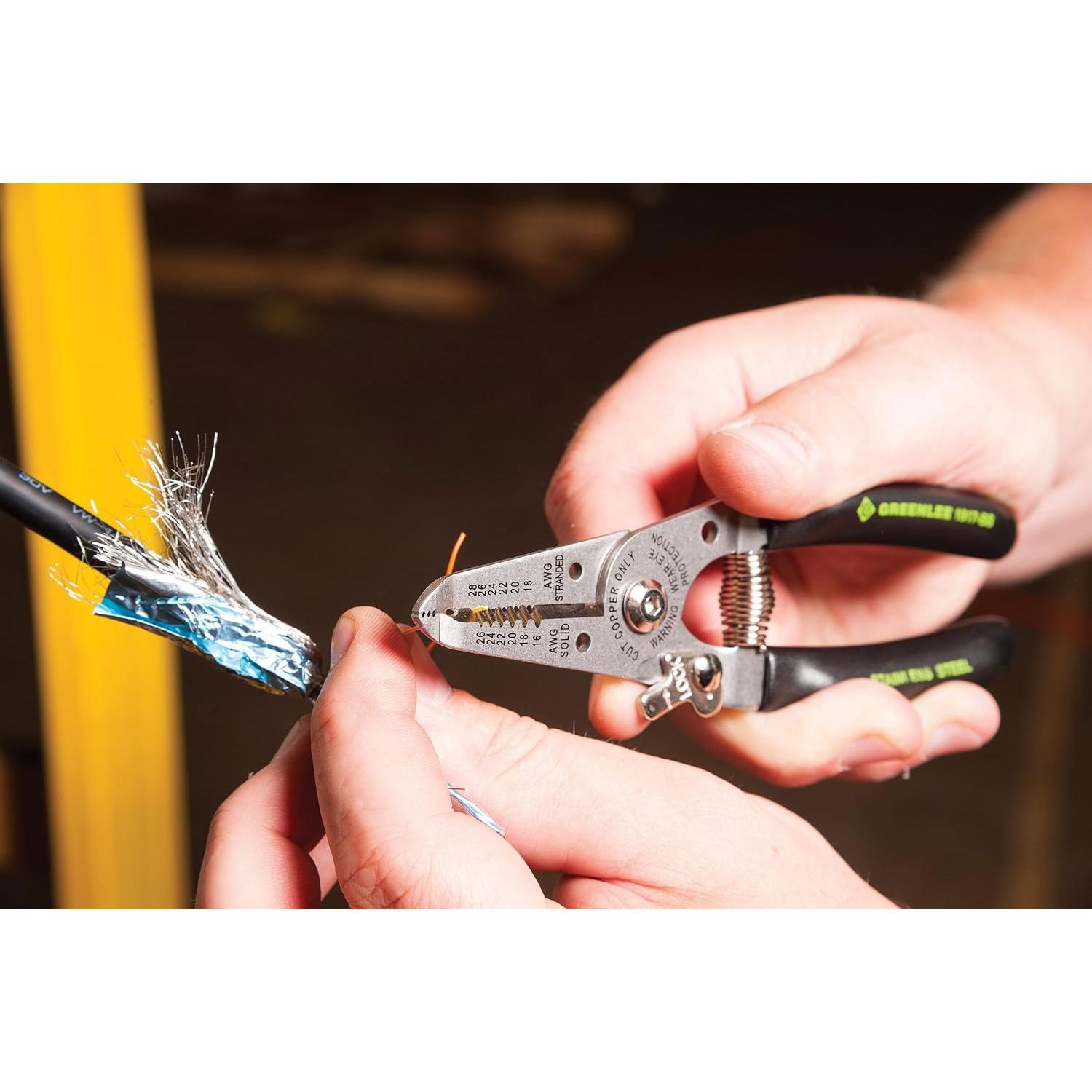Desforrador y Cortador de Alambre Greenlee 1917-SS 16-26AWG