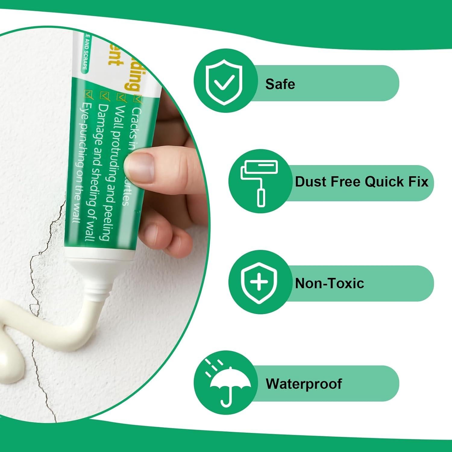 Kit de Reparación de Paredes GASRONS - 3 Paquetes 100g Masilla