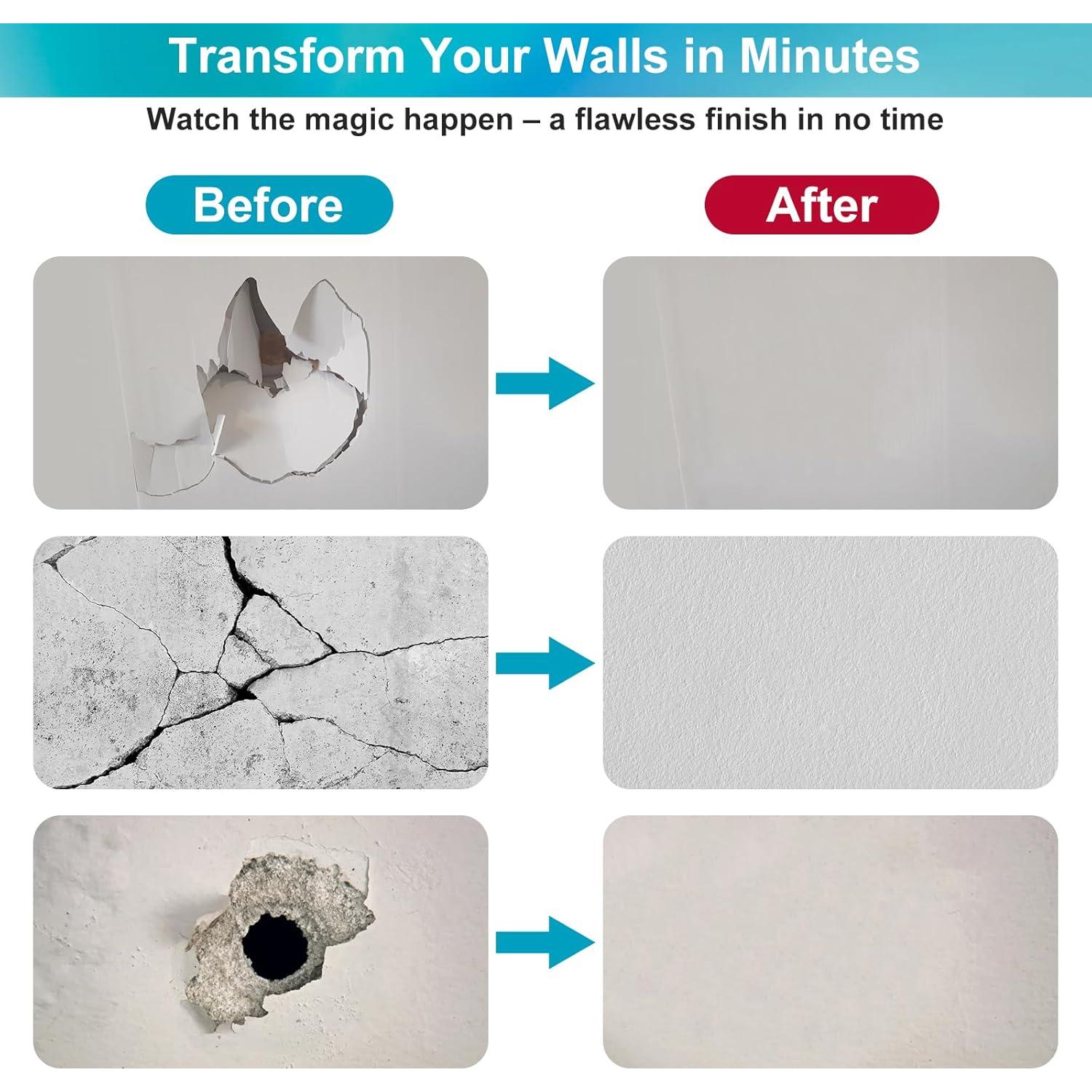 Kit de Reparación de Drywall Comkrivy 30.48cm 33-en-1 con Masilla