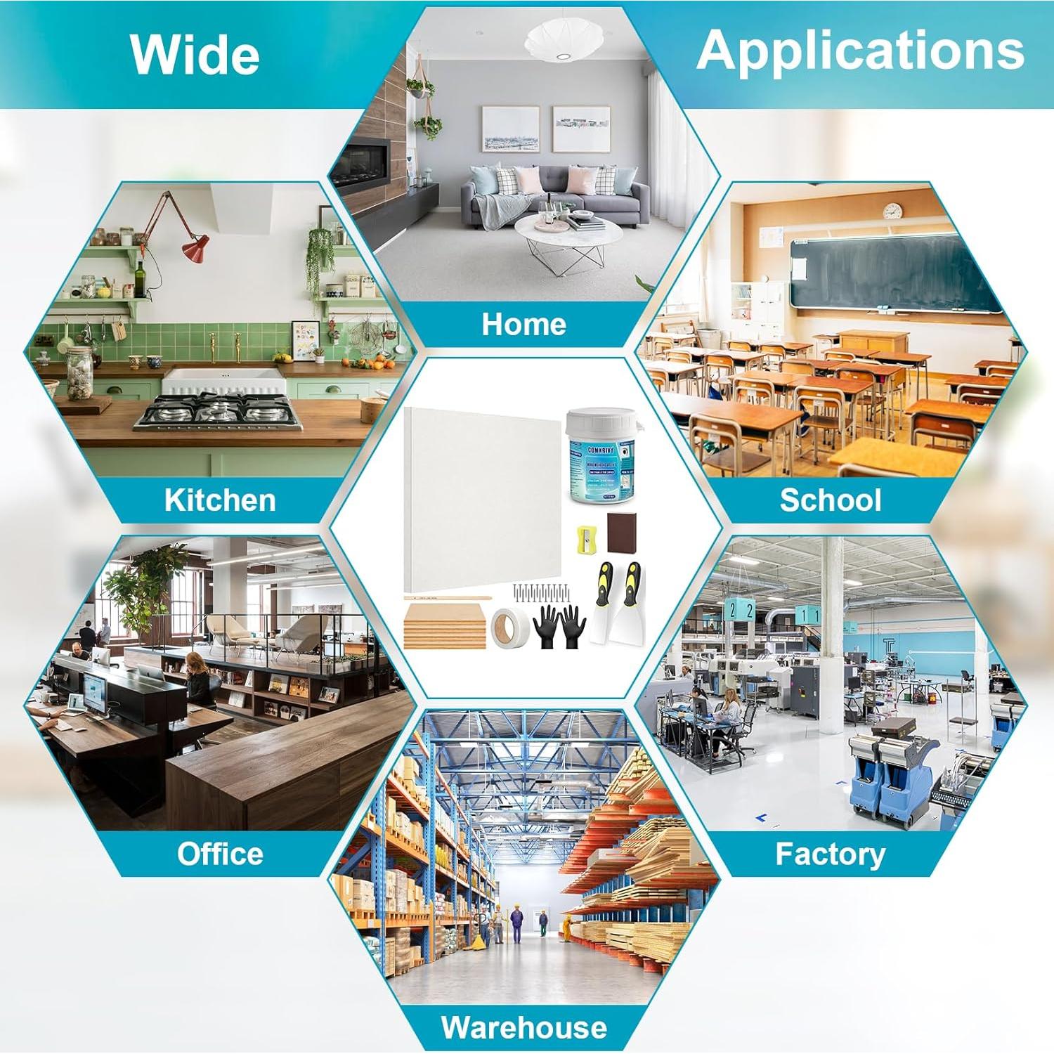 Kit de Reparación de Drywall Comkrivy 30.48cm 33-en-1 con Masilla