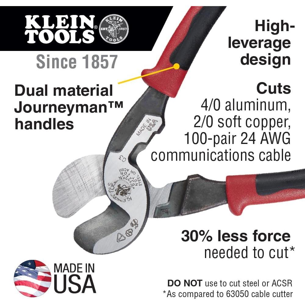 Cortador de Cable Klein Tools J63225N, Alto Apalancamiento