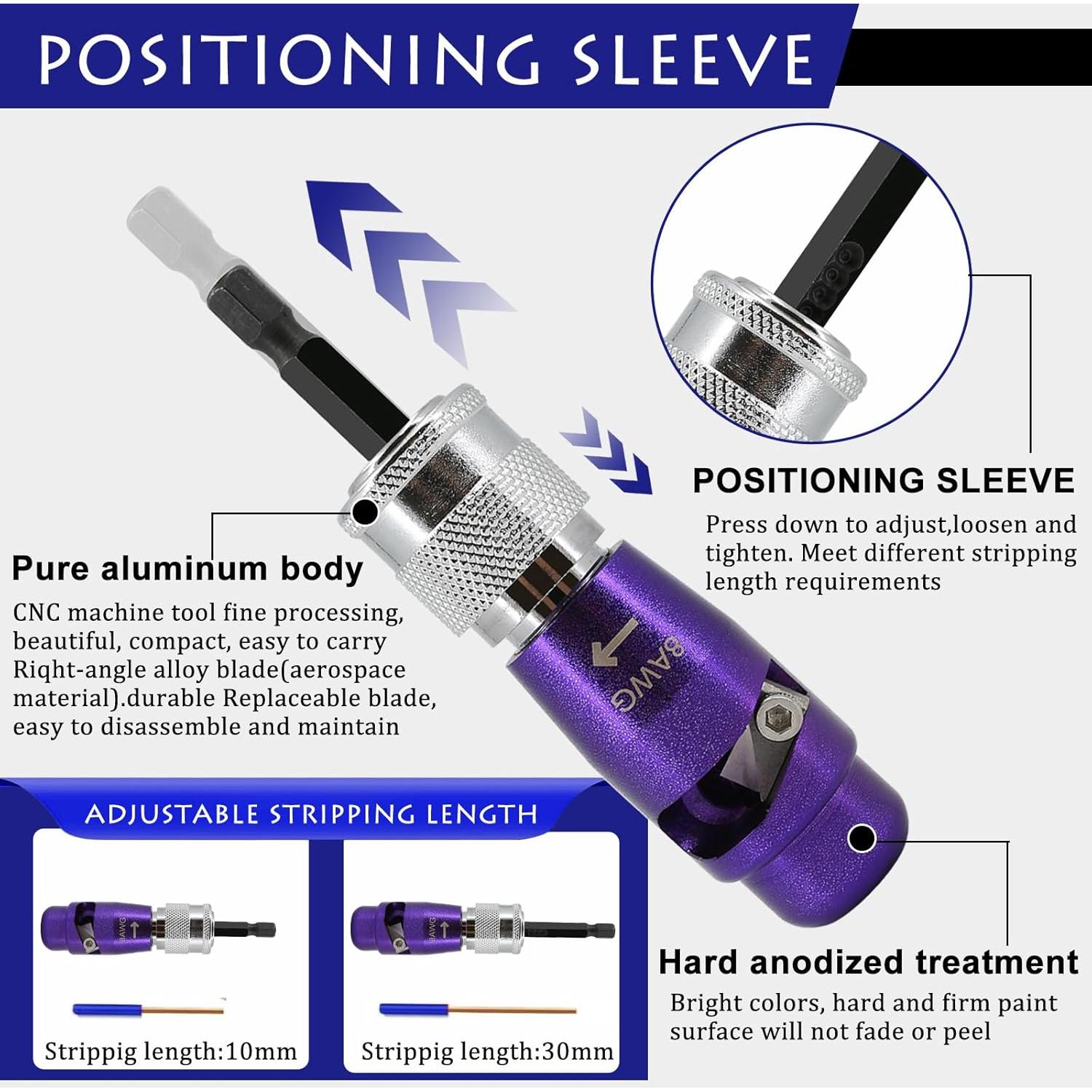 Destripador de Cables para Taladro Genérico 6-14 AWG con 25 Tuercas