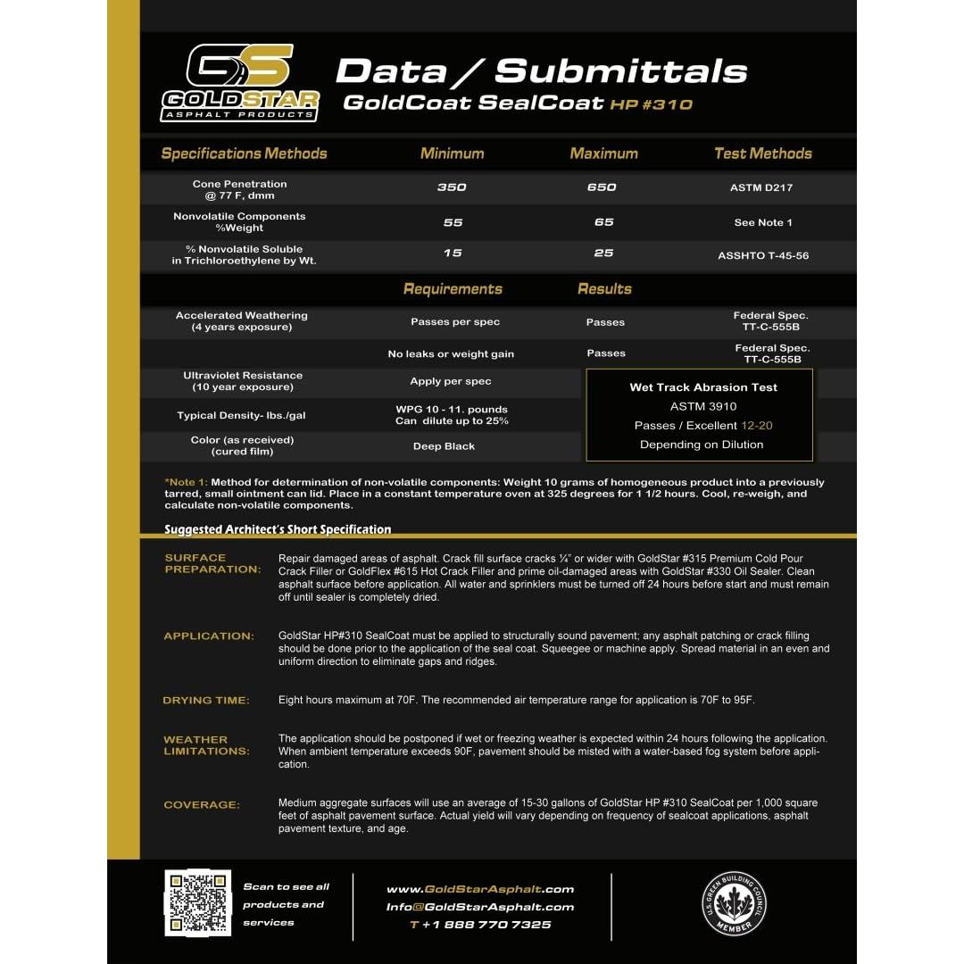 Sellador de Asfalto GoldStar HP #310 18.93L - Alto Rendimiento