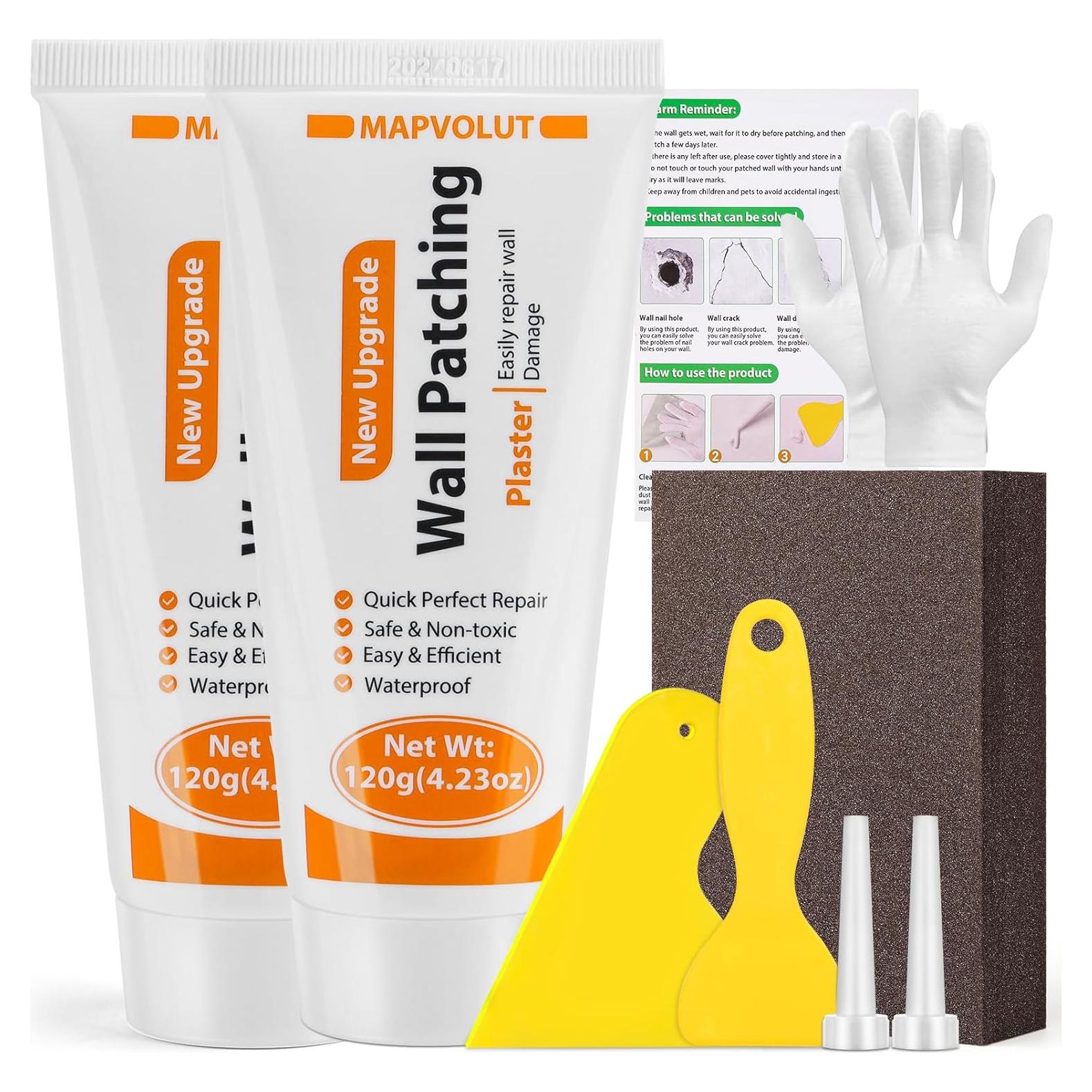 Kit de Reparación de Paredes MAPVOLUT 2x120g Masilla y Raspadores